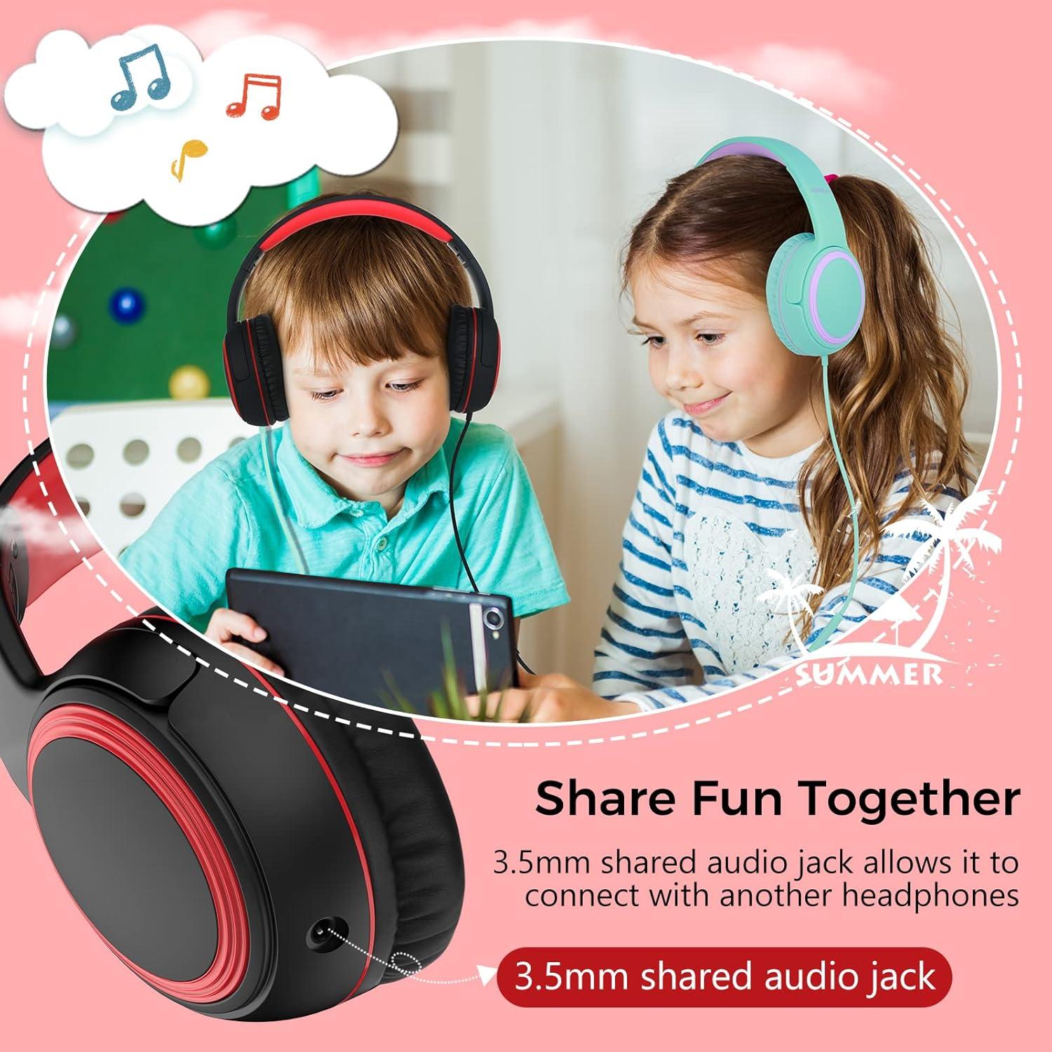 Auriculares JOMILIN A10 para Niños con Micrófono y Cable 1.5m