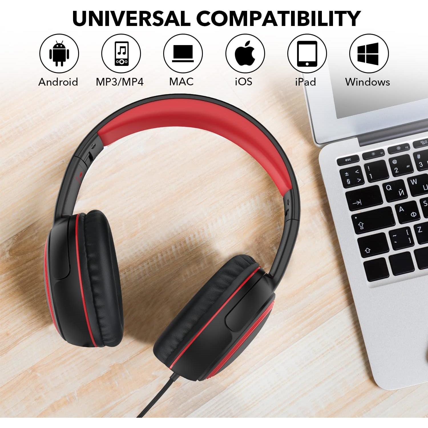 Auriculares JOMILIN A10 para Niños con Micrófono y Cable 1.5m