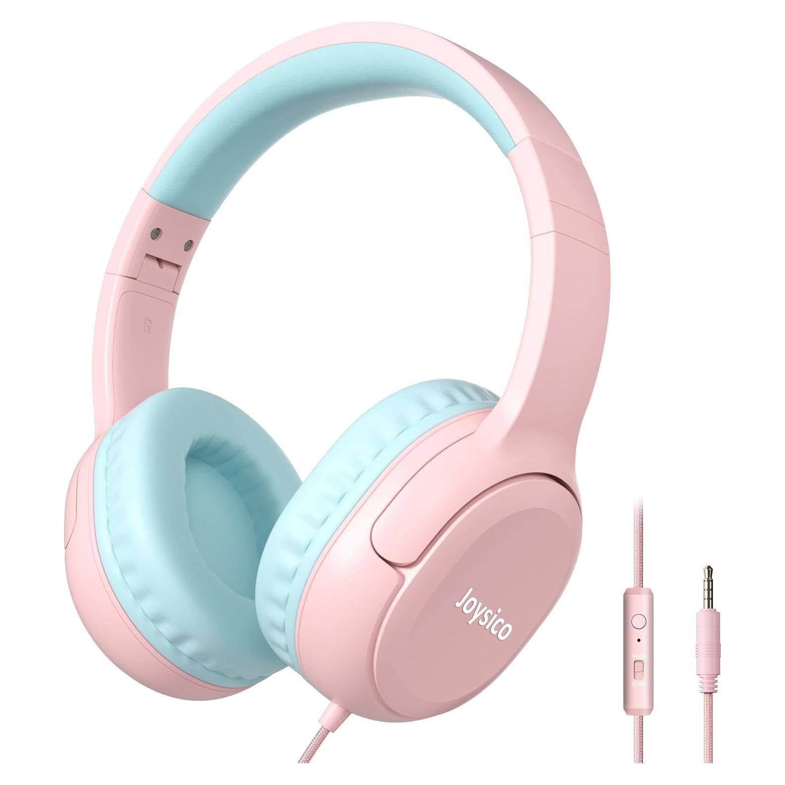 Auriculares Joysico YO1 Rosa para Niños con Micrófono 85dB