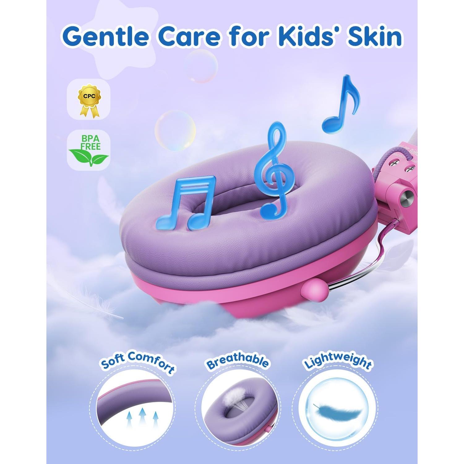 Auriculares para Niños Awatrue Rosa 74dB Sonido Estéreo