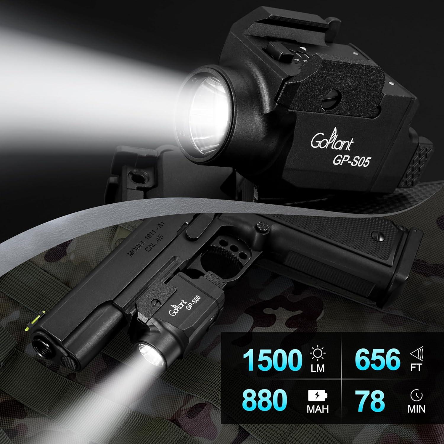 Linterna Táctica Compacta GOPLANT GP-S05 1500 Lúmenes LED