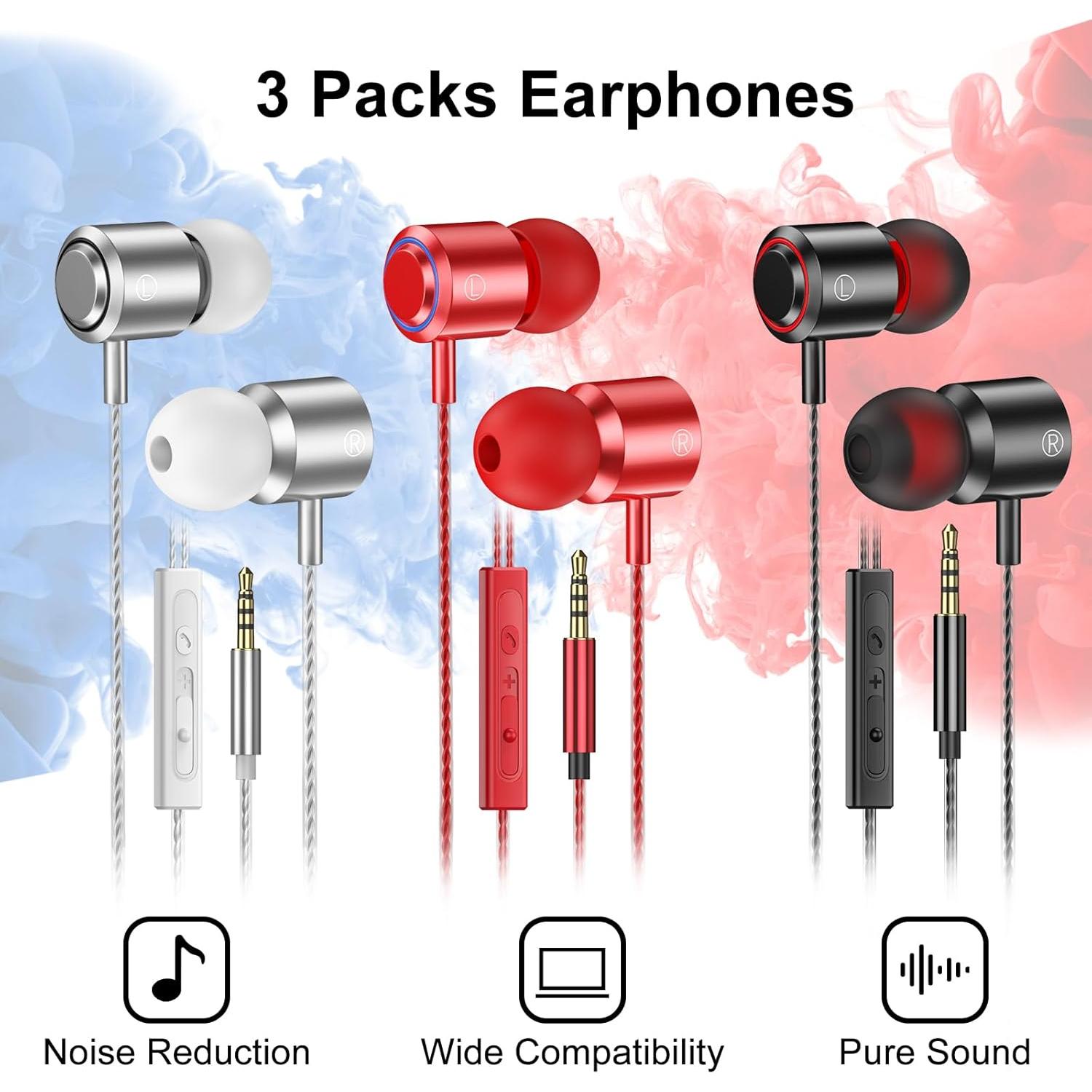 Paquete de 3 Auriculares In-Ear AESIGN ME978 con Micrófono