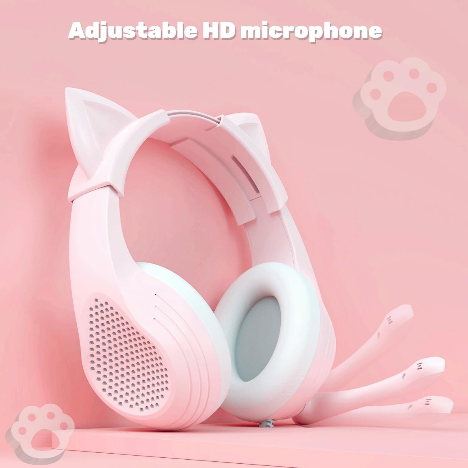 Auriculares Gaming Anivia Rosa con Micrófono y Sonido 3D