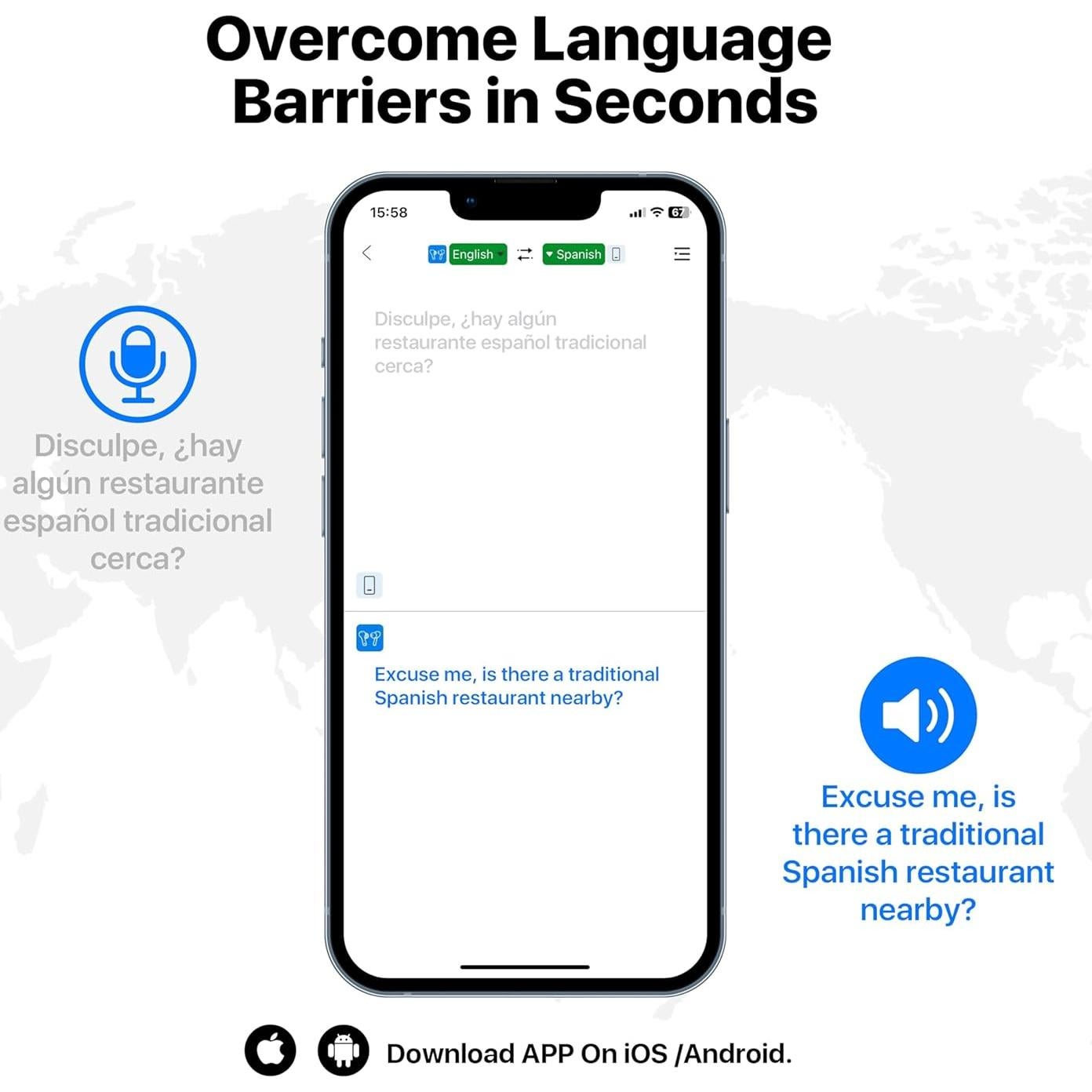 Auriculares de Traducción AI Merryking 3-en-1 Negro 144 Idiomas
