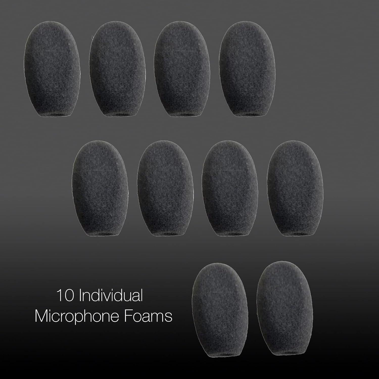 Cubiertas de espuma para micrófono Global Teck 10 unidades - Auriculares compatibles