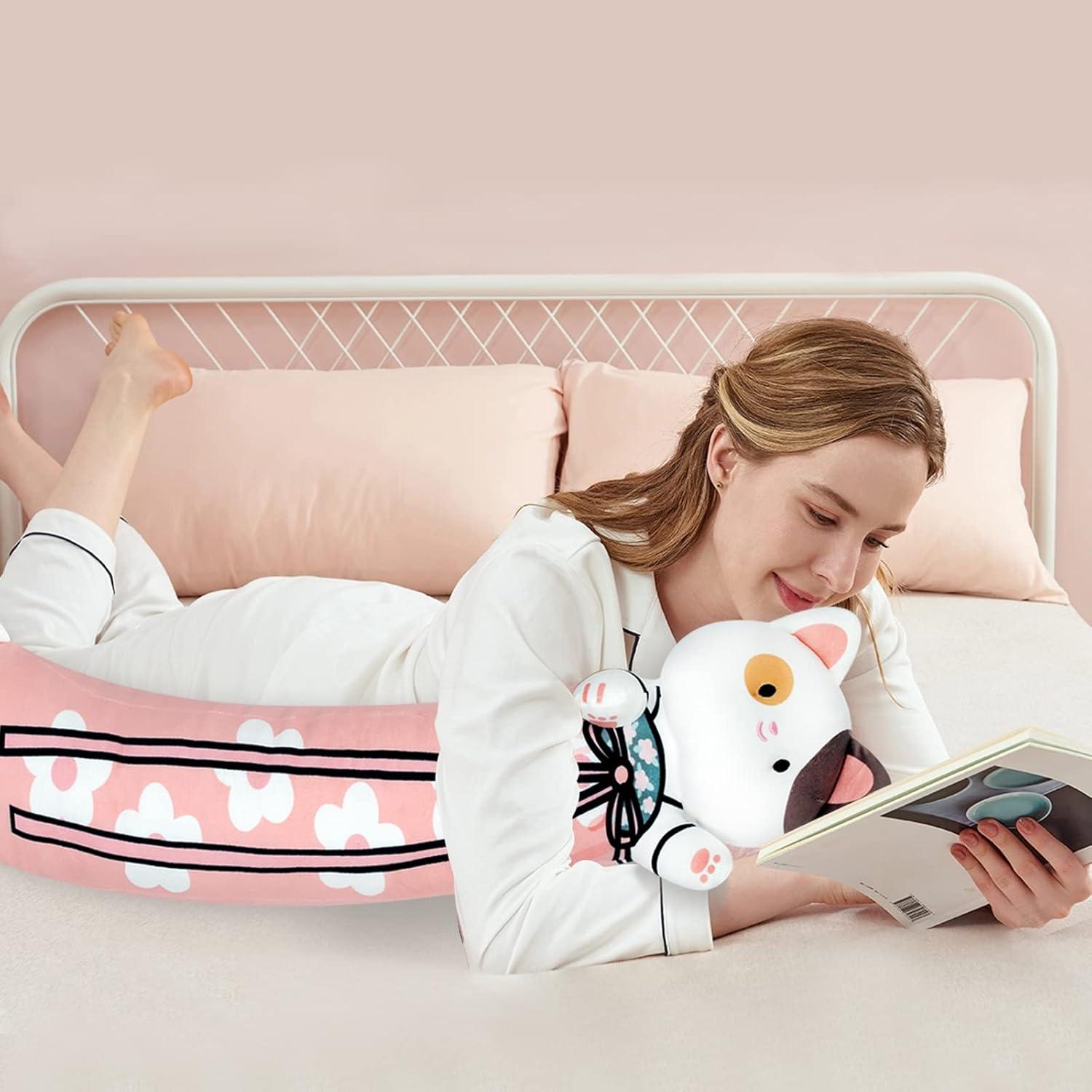 Almohada de Cuerpo de Gato de Peluche YH YUHUNG 70cm Rosa