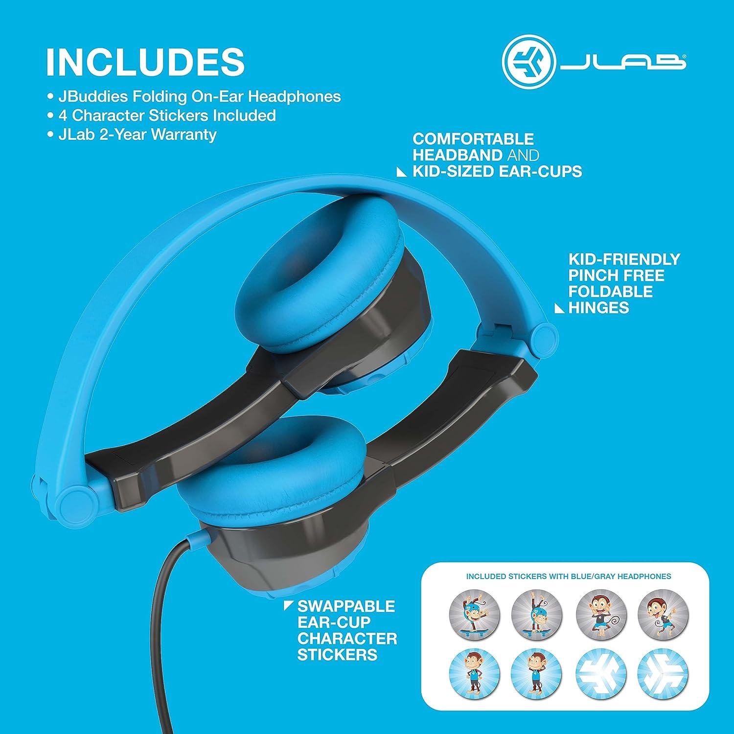 Auriculares Plegables JLab JBuddies para Niños con Limitador de Volumen