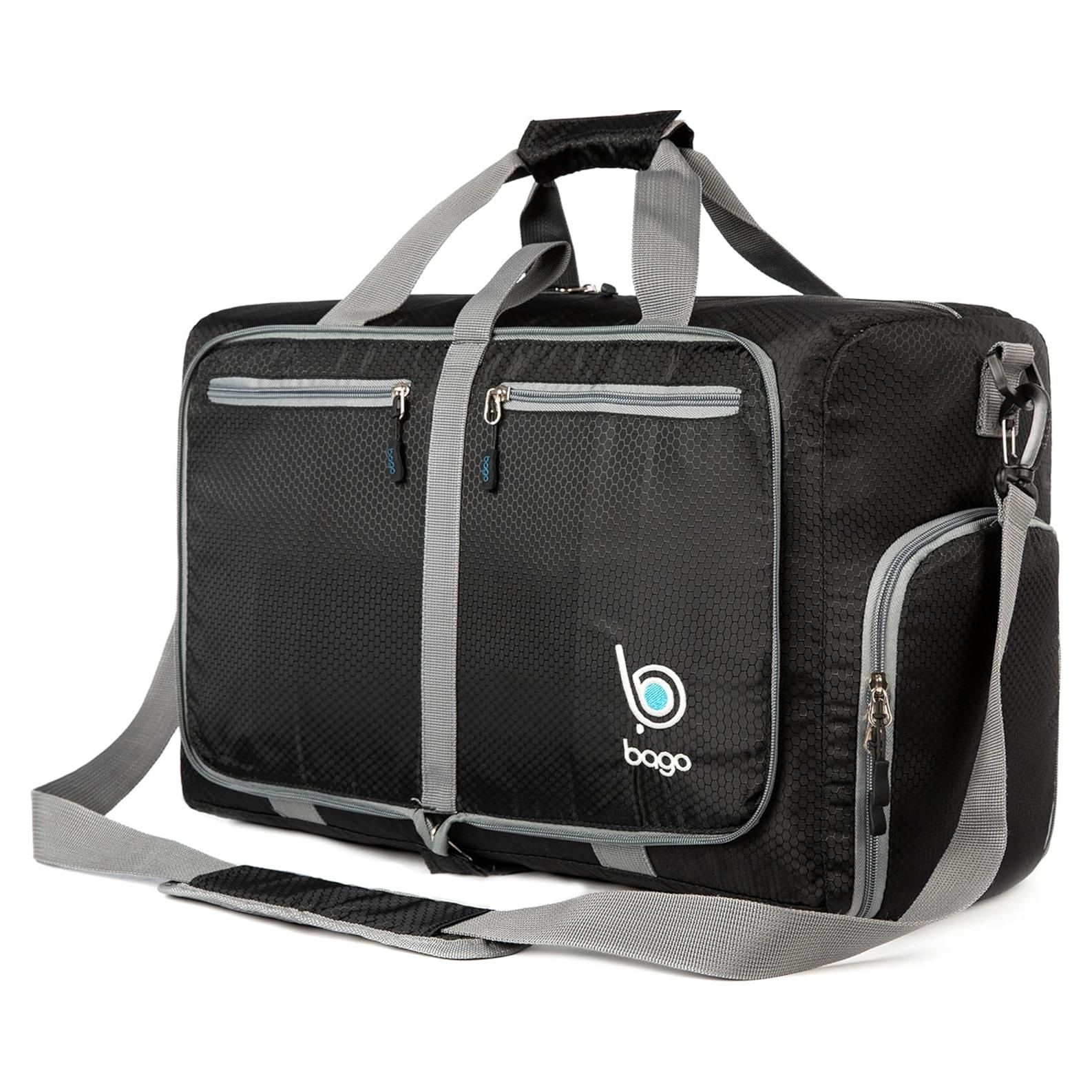 Bolsa de Viaje Plegable Bago 40L Impermeable Negro
