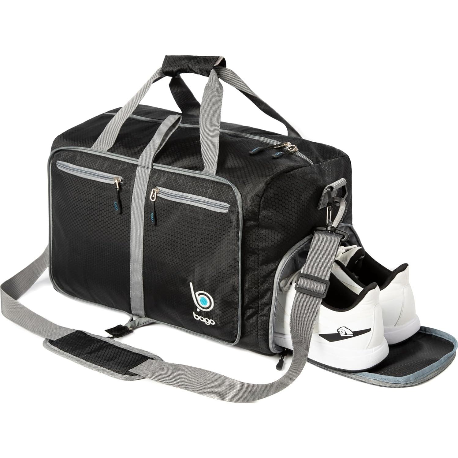 Bolsa de Viaje Plegable Bago 40L Impermeable Negro