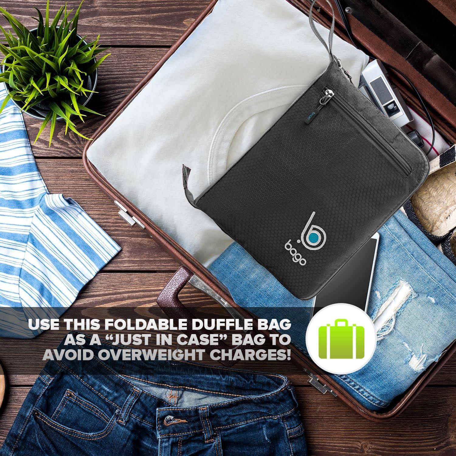 Bolsa de Viaje Plegable Bago 40L Impermeable Negro