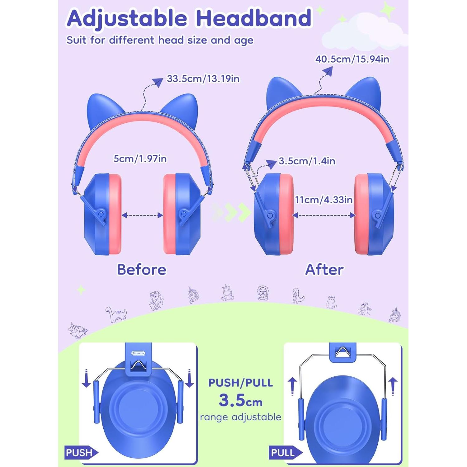 Auriculares Dr.meter con Cancelación de Ruido SNR 32dB Niños 2Pack