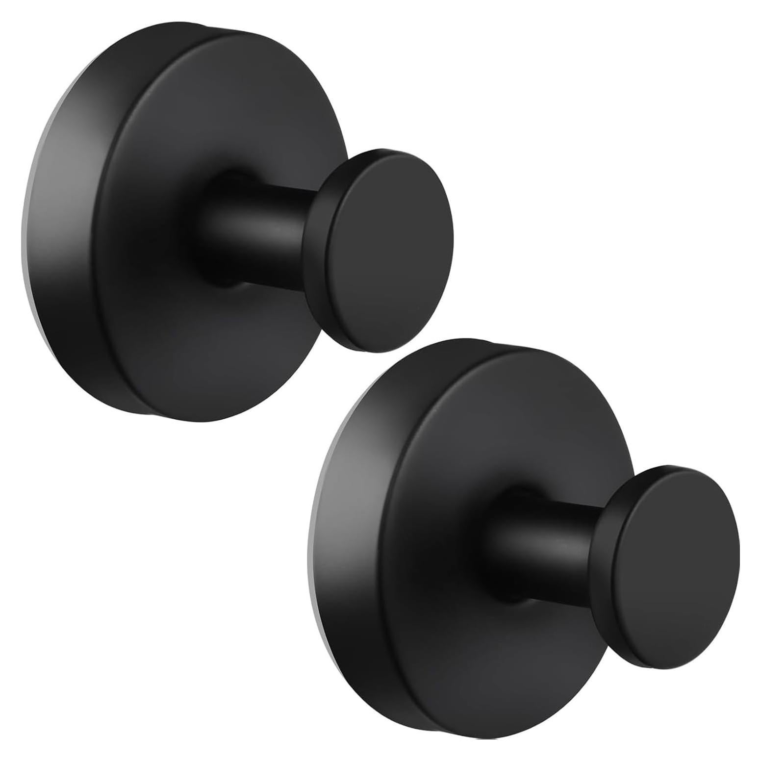 Ganchos de Ventosa Yetaha 2 Pcs Acero Inoxidable Negro