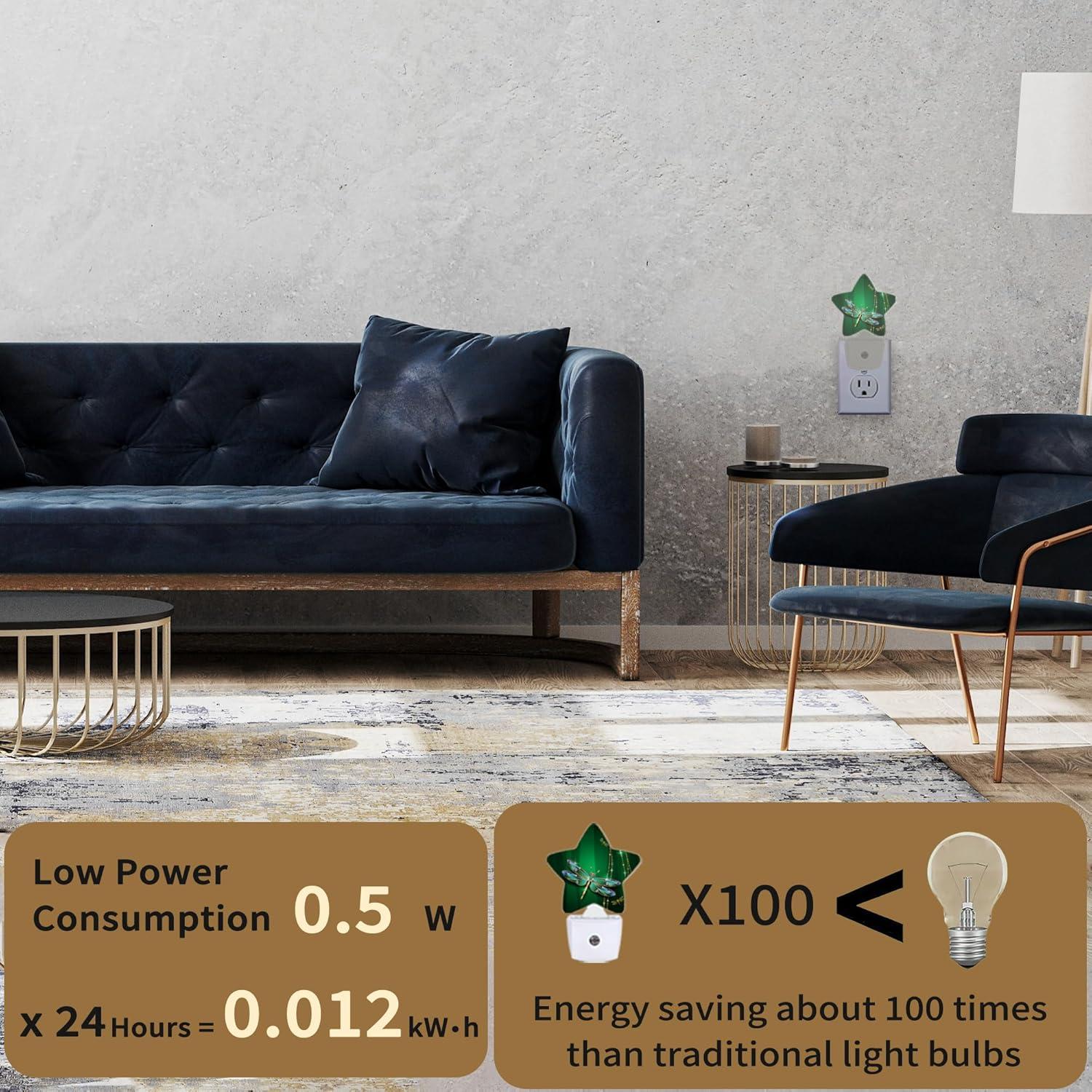 Luz Nocturna Enchufable Losthll Libélula Mística con Sensor