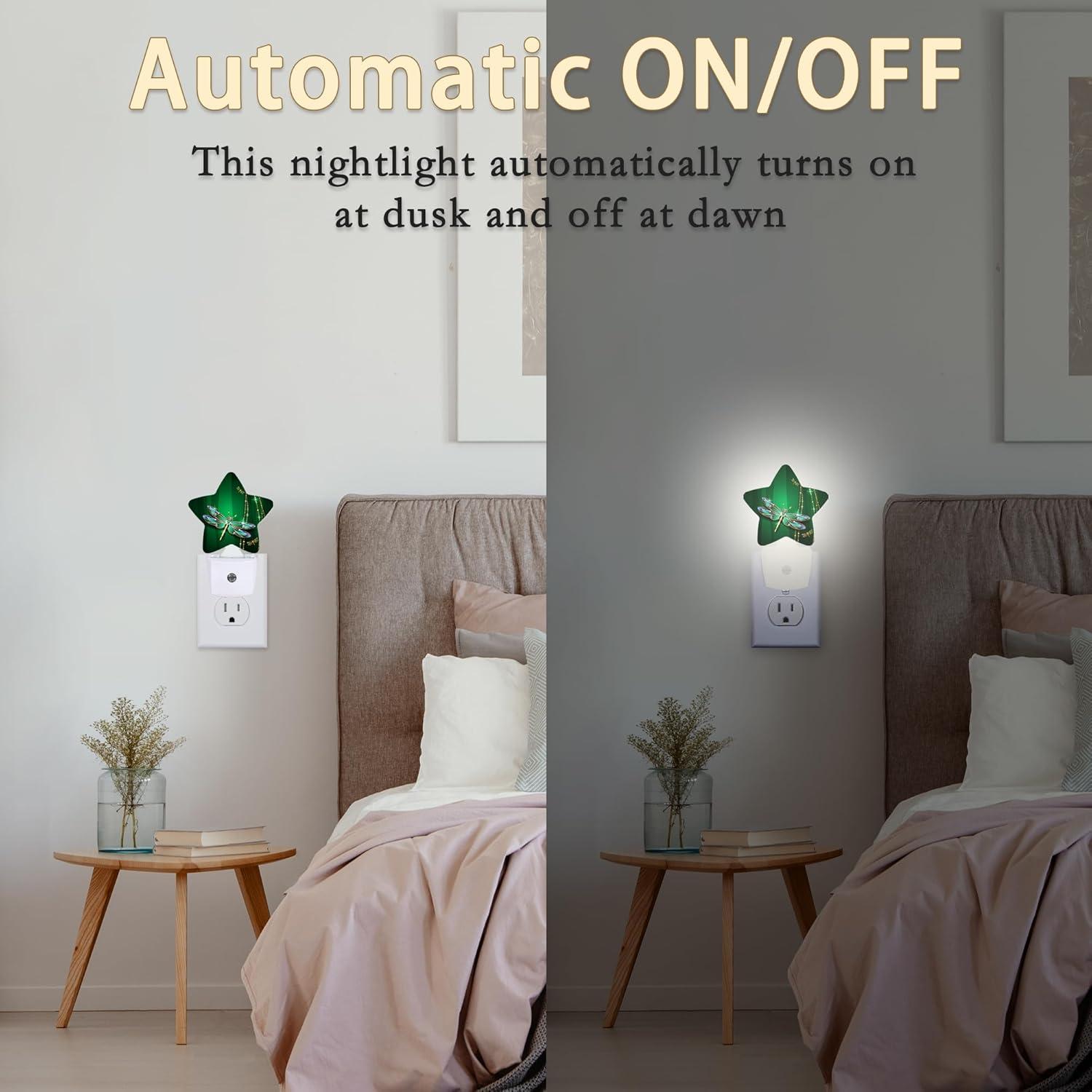 Luz Nocturna Enchufable Losthll Libélula Mística con Sensor