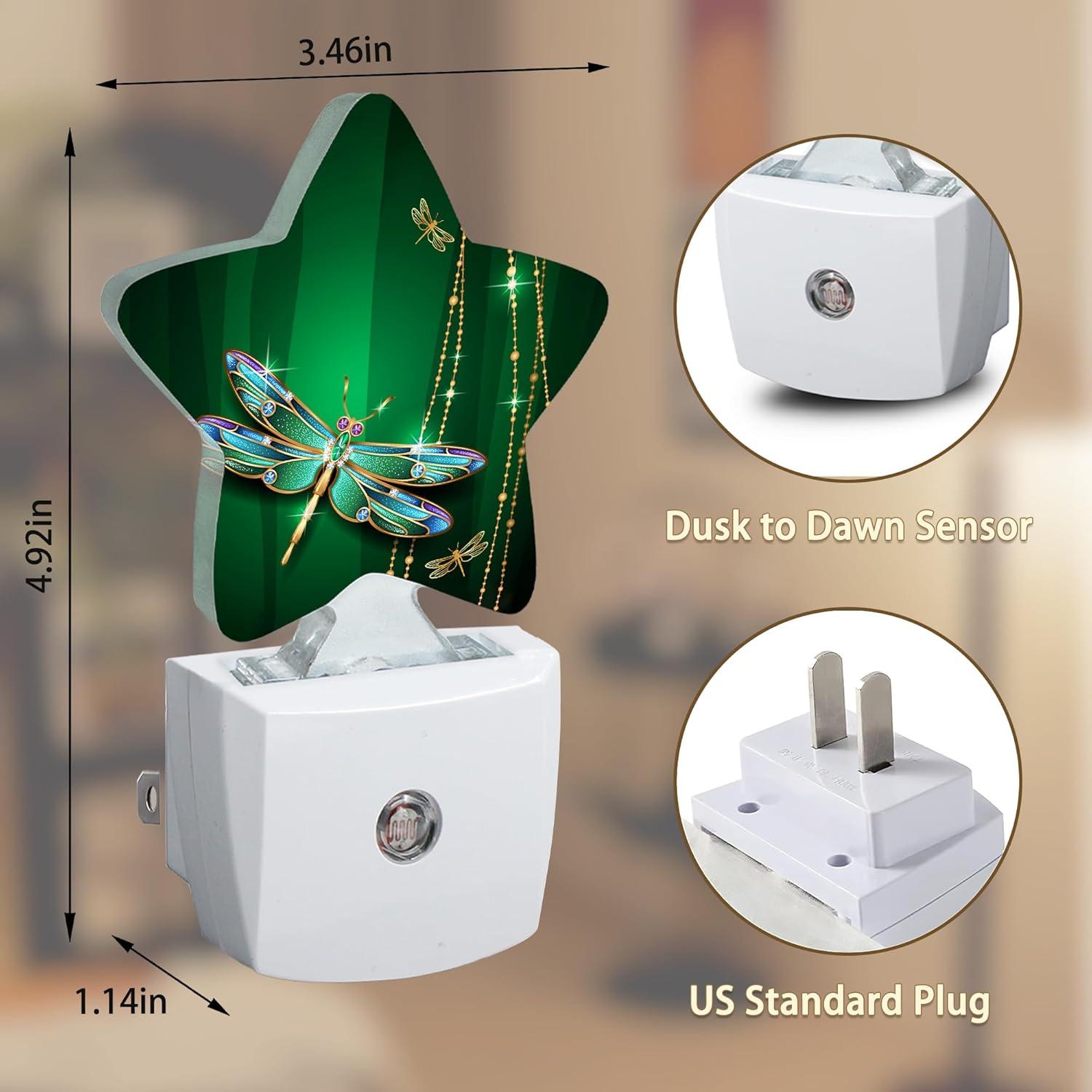 Luz Nocturna Enchufable Losthll Libélula Mística con Sensor
