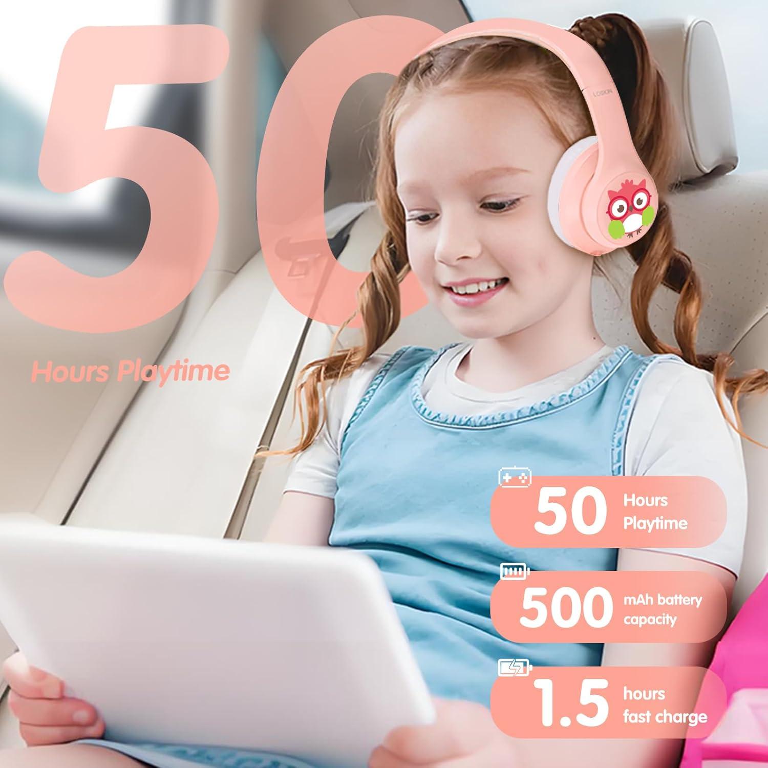 Auriculares Inalámbricos LOBKIN para Niños con ANC Rosa