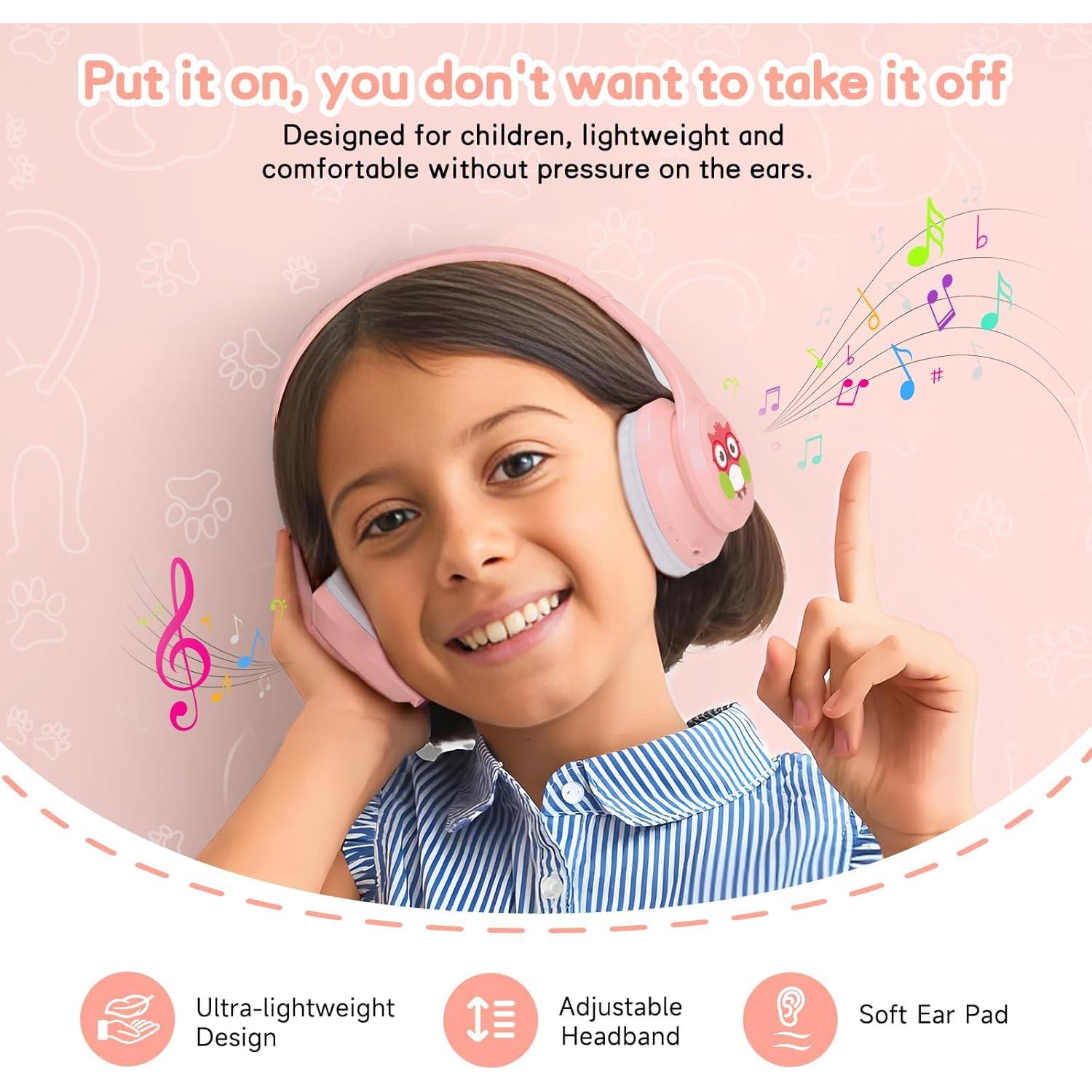 Auriculares Inalámbricos LOBKIN para Niños con ANC Rosa