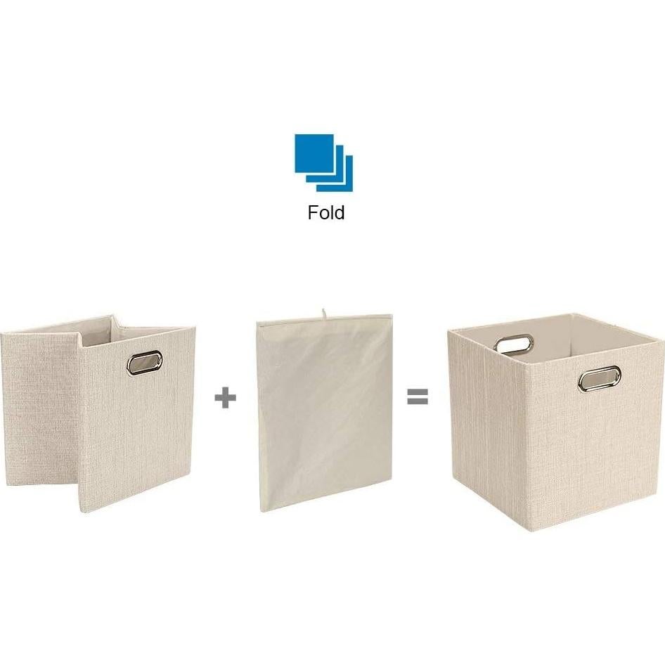Cubes de Almacenamiento Plegables Posprica 28x28 cm Beige 4 Pzas