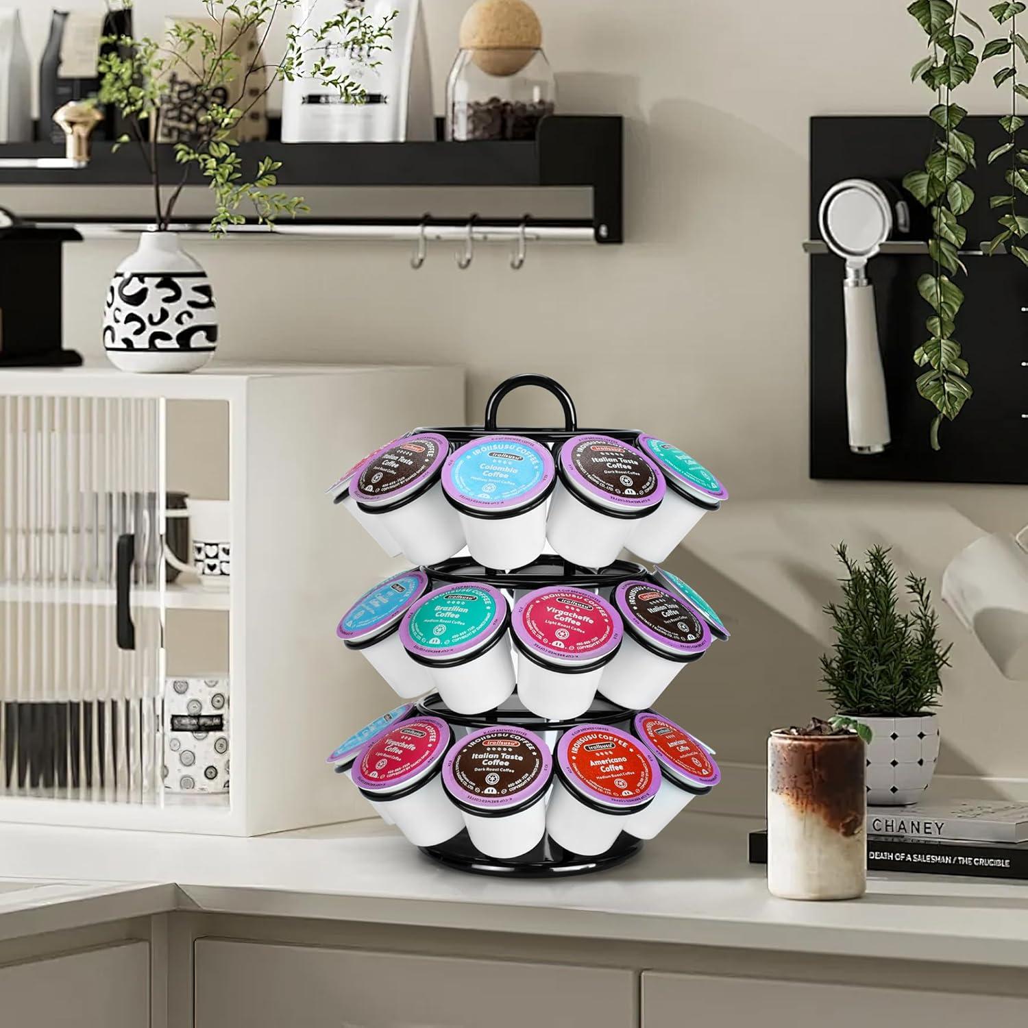 Soporte para cápsulas de café ROWISE 27 K Cups 3 niveles negro