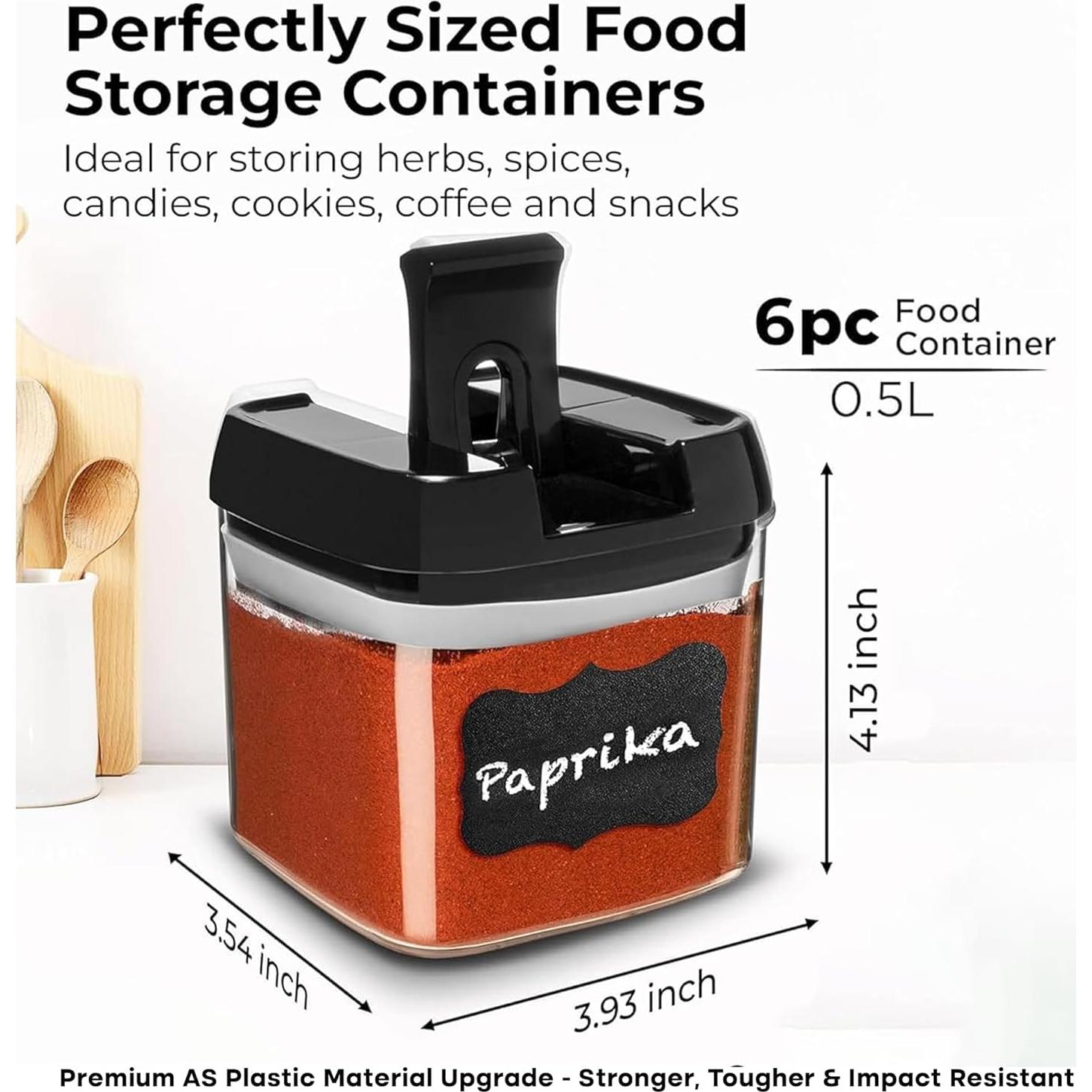 Shazo 6 PC Contenedores de Almacenamiento Herméticos 0.5L