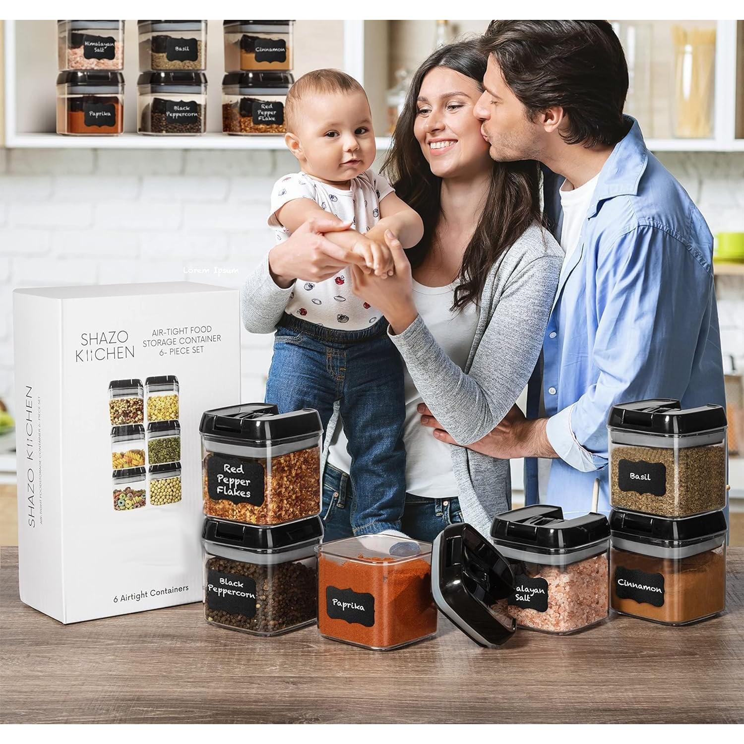 Shazo 6 PC Contenedores de Almacenamiento Herméticos 0.5L