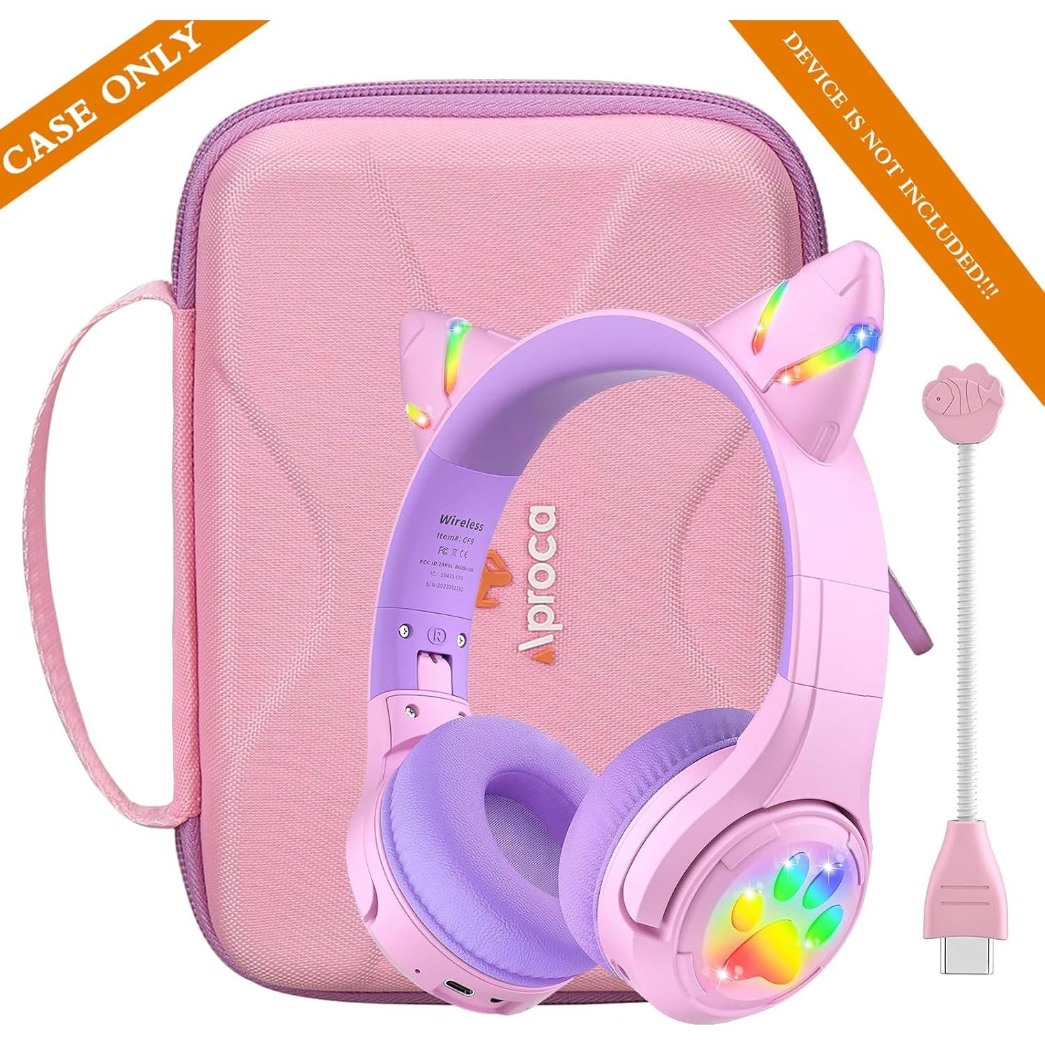 Funda para Auriculares Aproca Rosa para Riwbox CF9 - Dura y Práctica