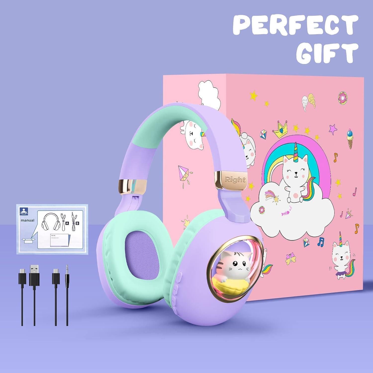 Auriculares Bluetooth QearFun para Niños con Luz LED Gato