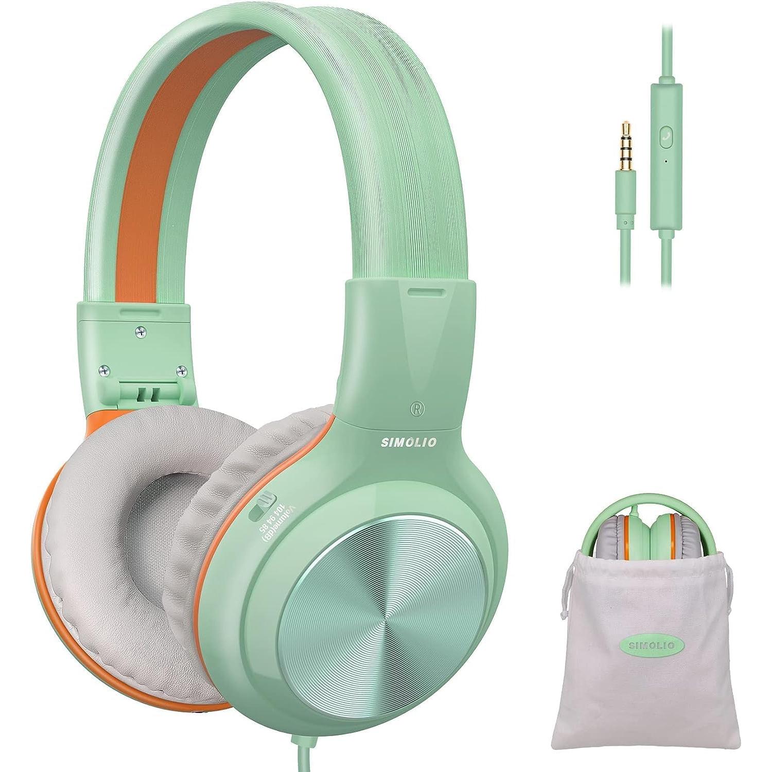 Auriculares SIMOLIO para Niños con Micrófono y Volumen Seguro