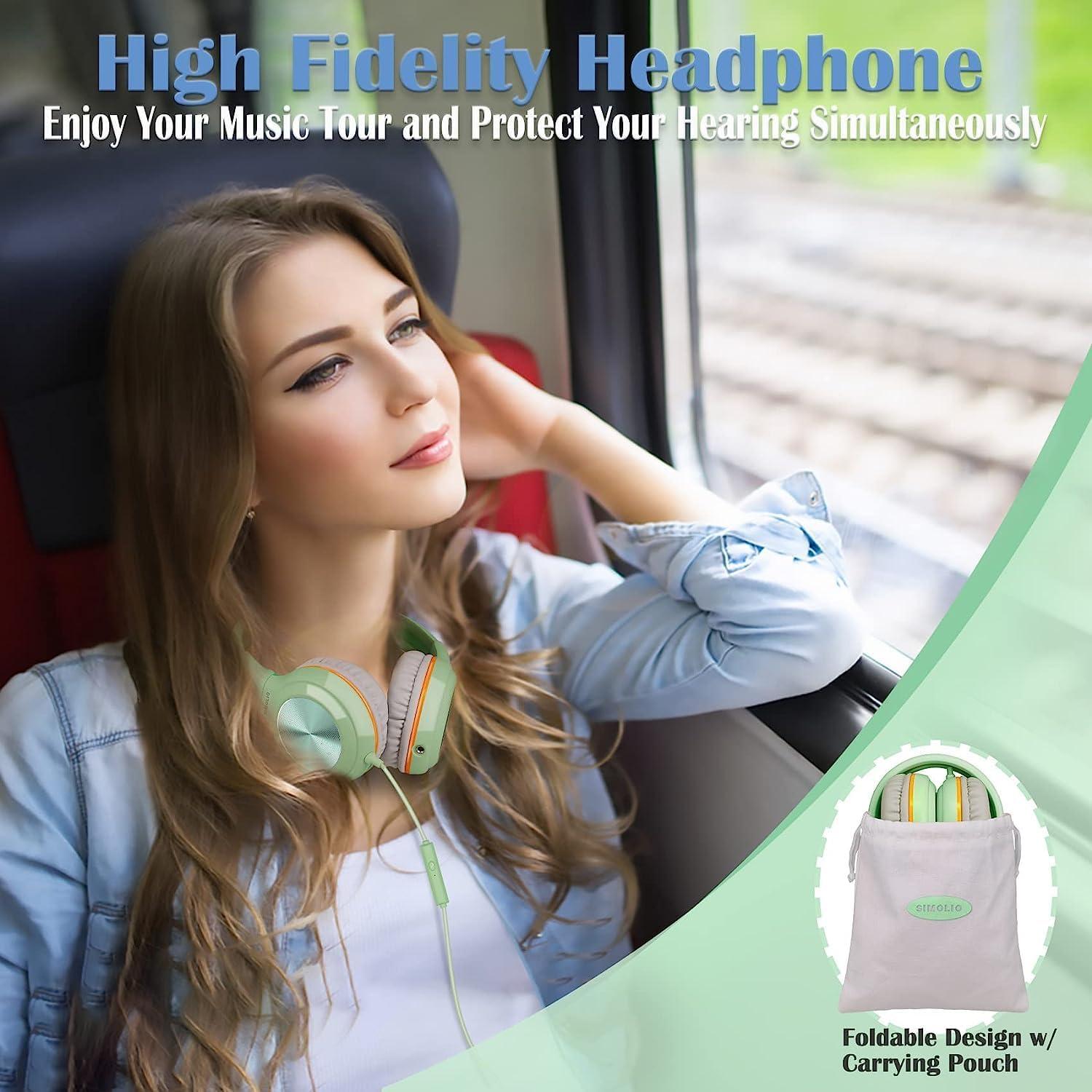 Auriculares SIMOLIO para Niños con Micrófono y Volumen Seguro