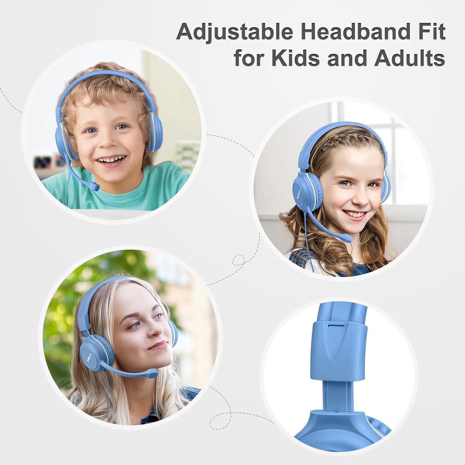 Auriculares SIMOLIO para Niños con Micrófono y Volumen Seguro