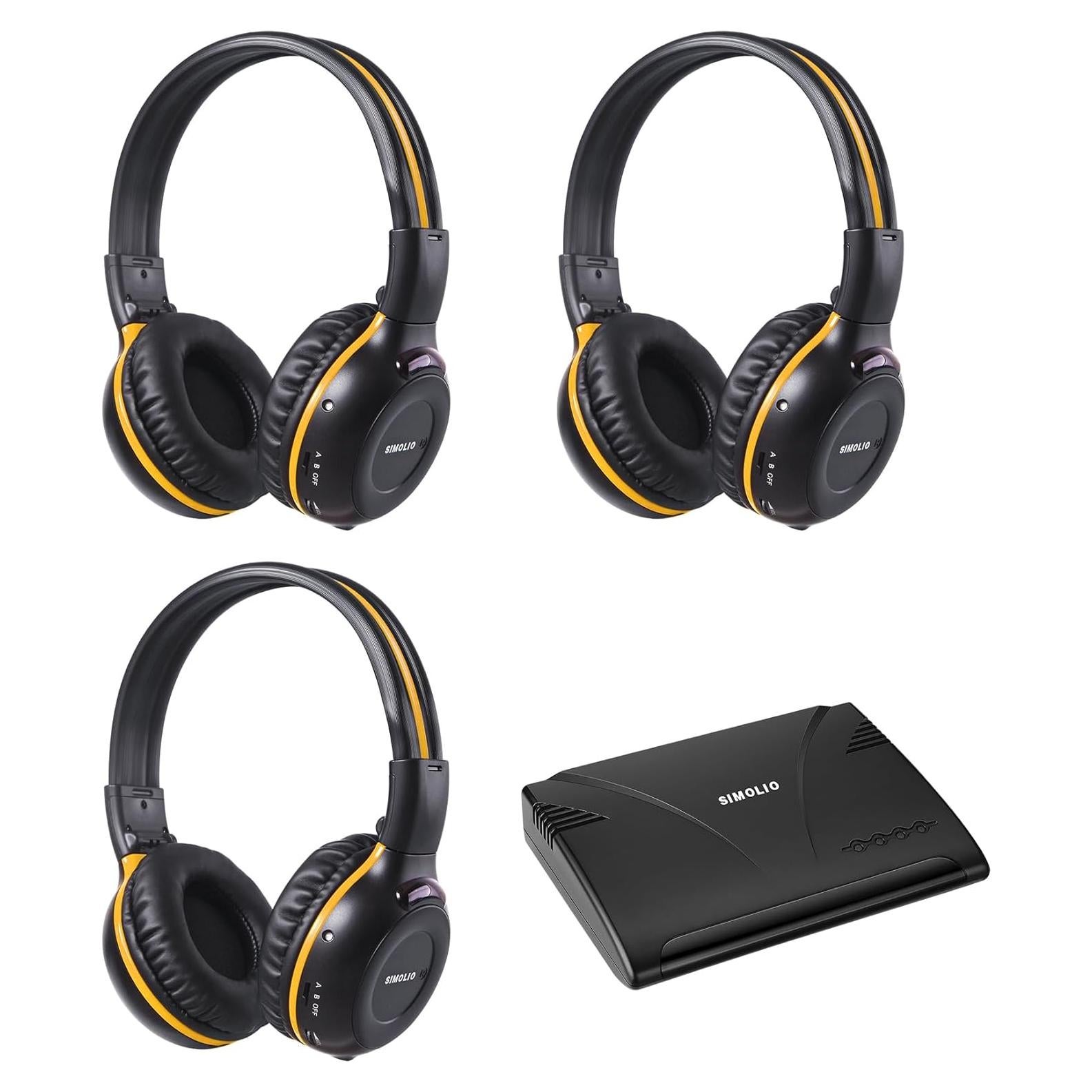 Transmisor IR Doble Canal SIMOLIO con 3 Auriculares Inalámbricos