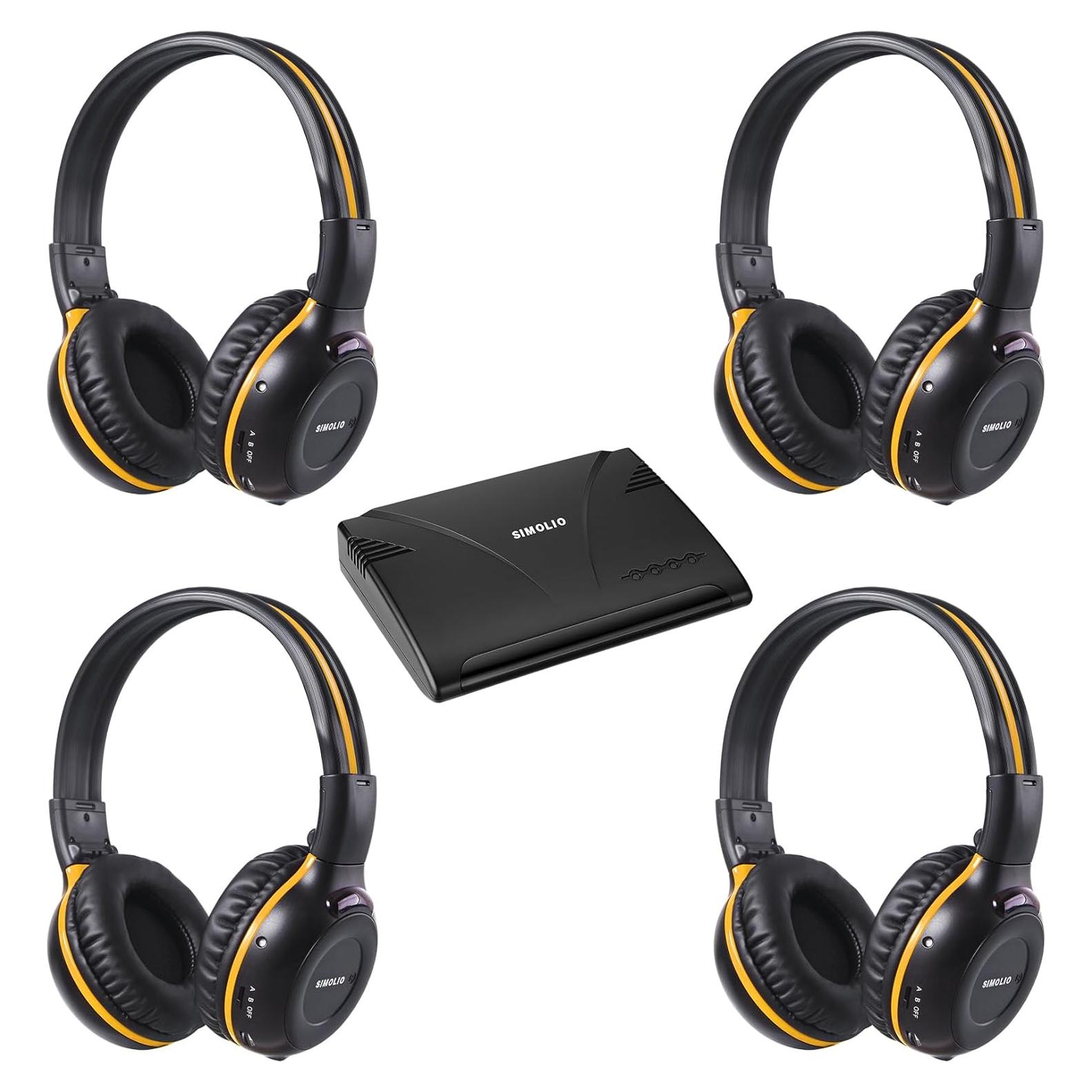 Transmisor IR Doble Canal SIMOLIO con 4 Auriculares Inalámbricos