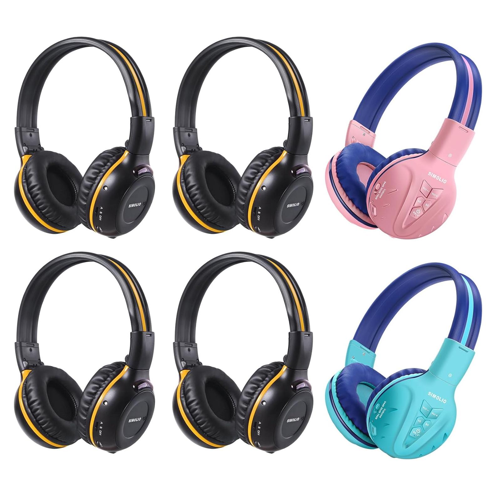 Auriculares Infrarrojos SIMOLIO para DVD de Coche y Bluetooth Niños