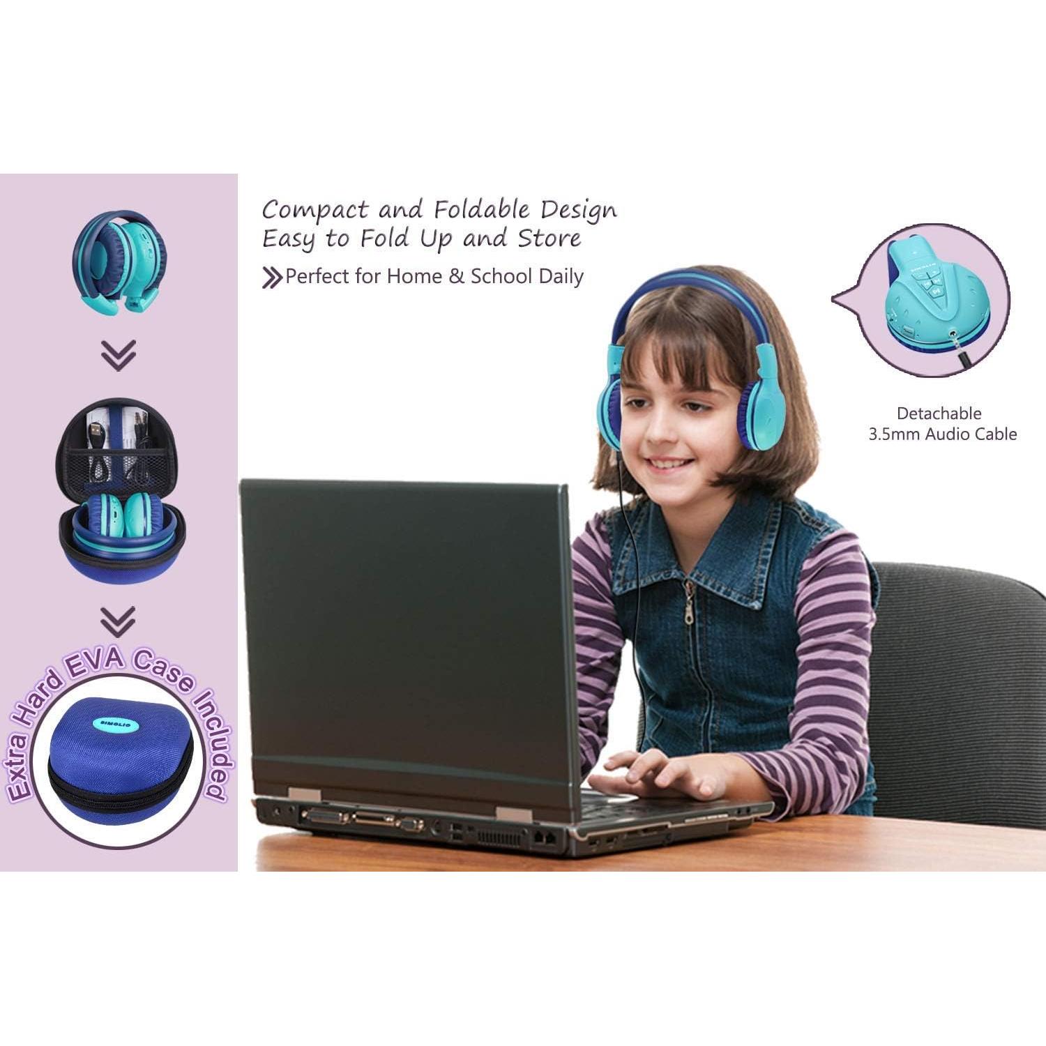 Auriculares para Niños SIMOLIO Bluetooth y Cable, Volumen Seguro