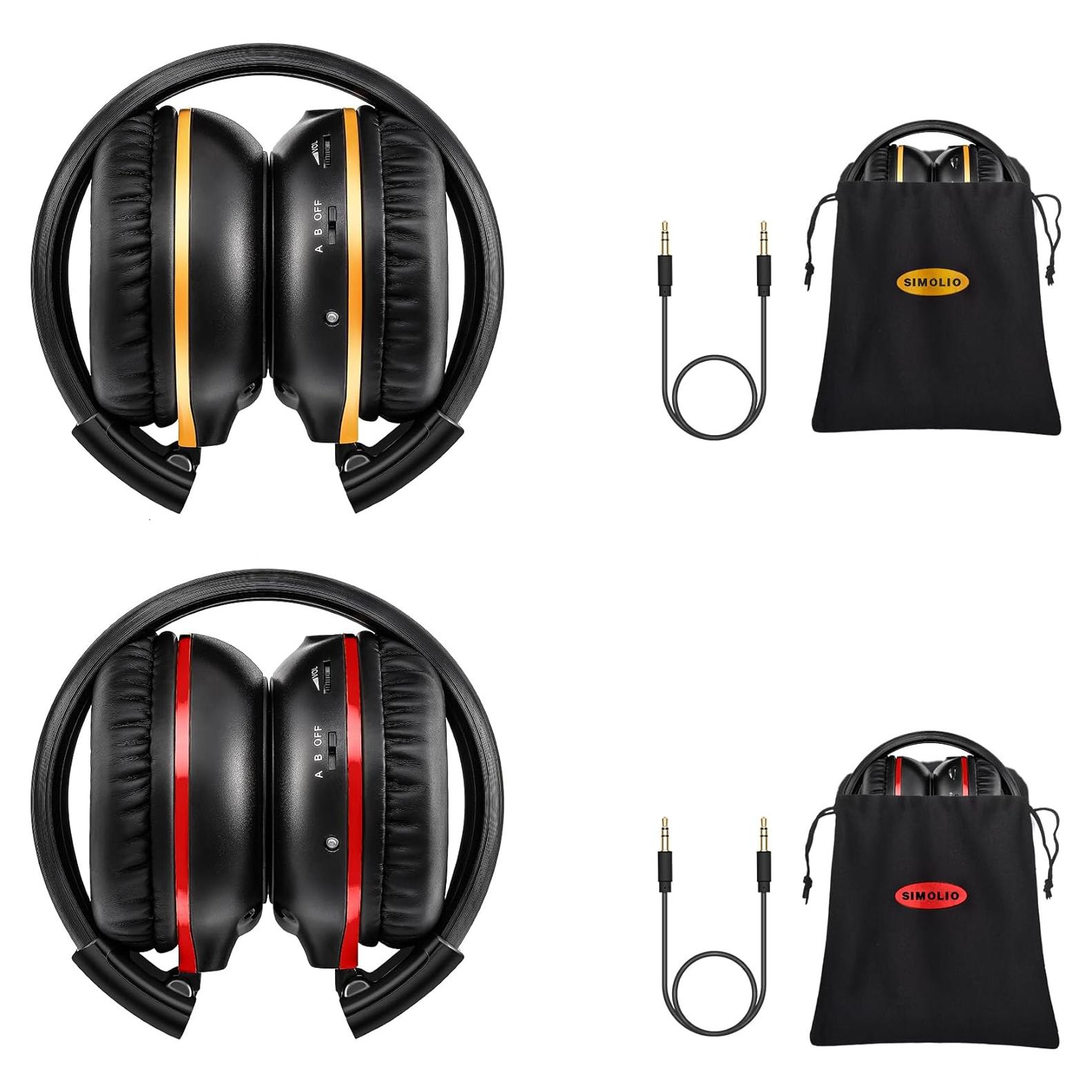 Auriculares Inalámbricos IR SIMOLIO para DVD de Coche 2 Unidades