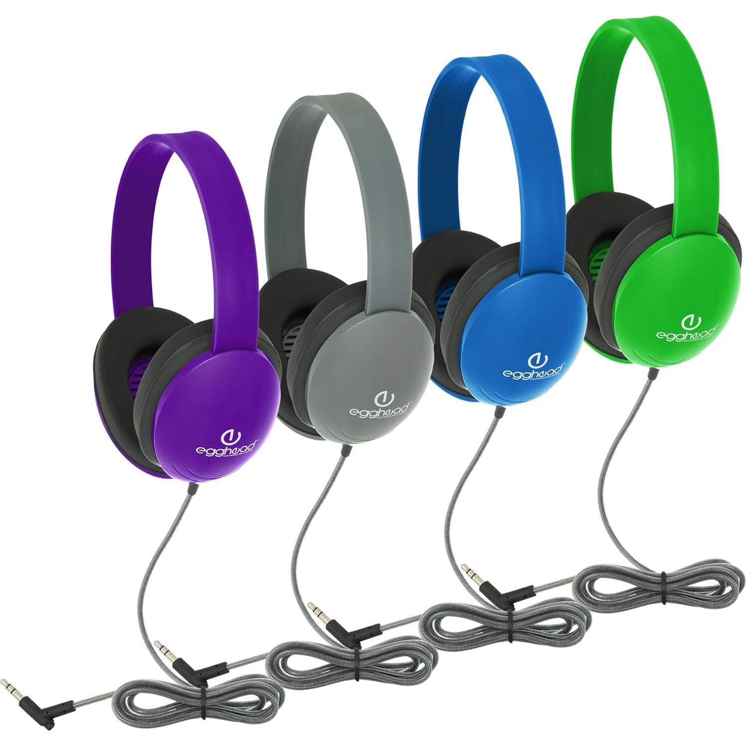 Auriculares Egghead para Niños con Cable Resistente 1.22m Azul