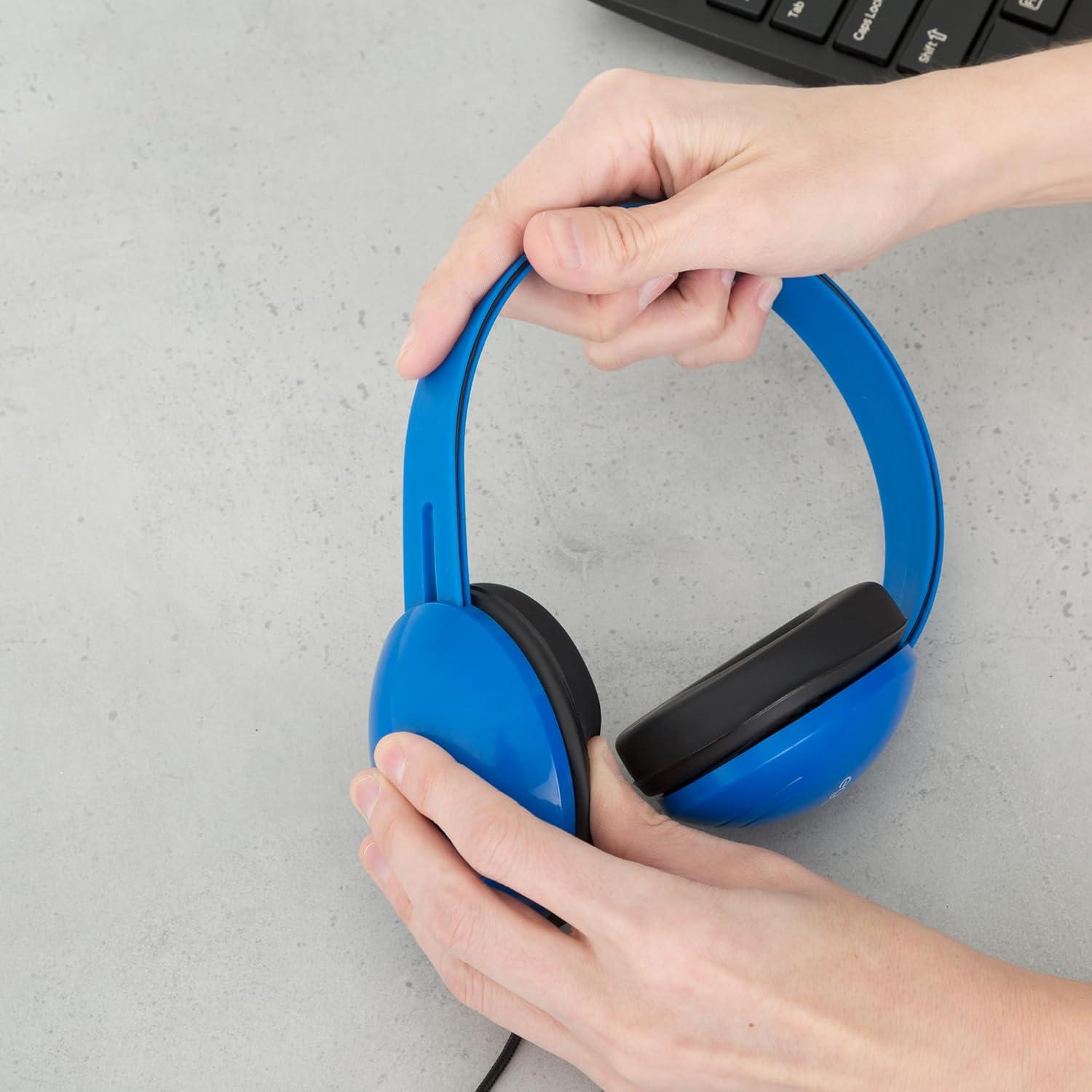 Auriculares Egghead para Niños con Cable Resistente 1.22m Azul