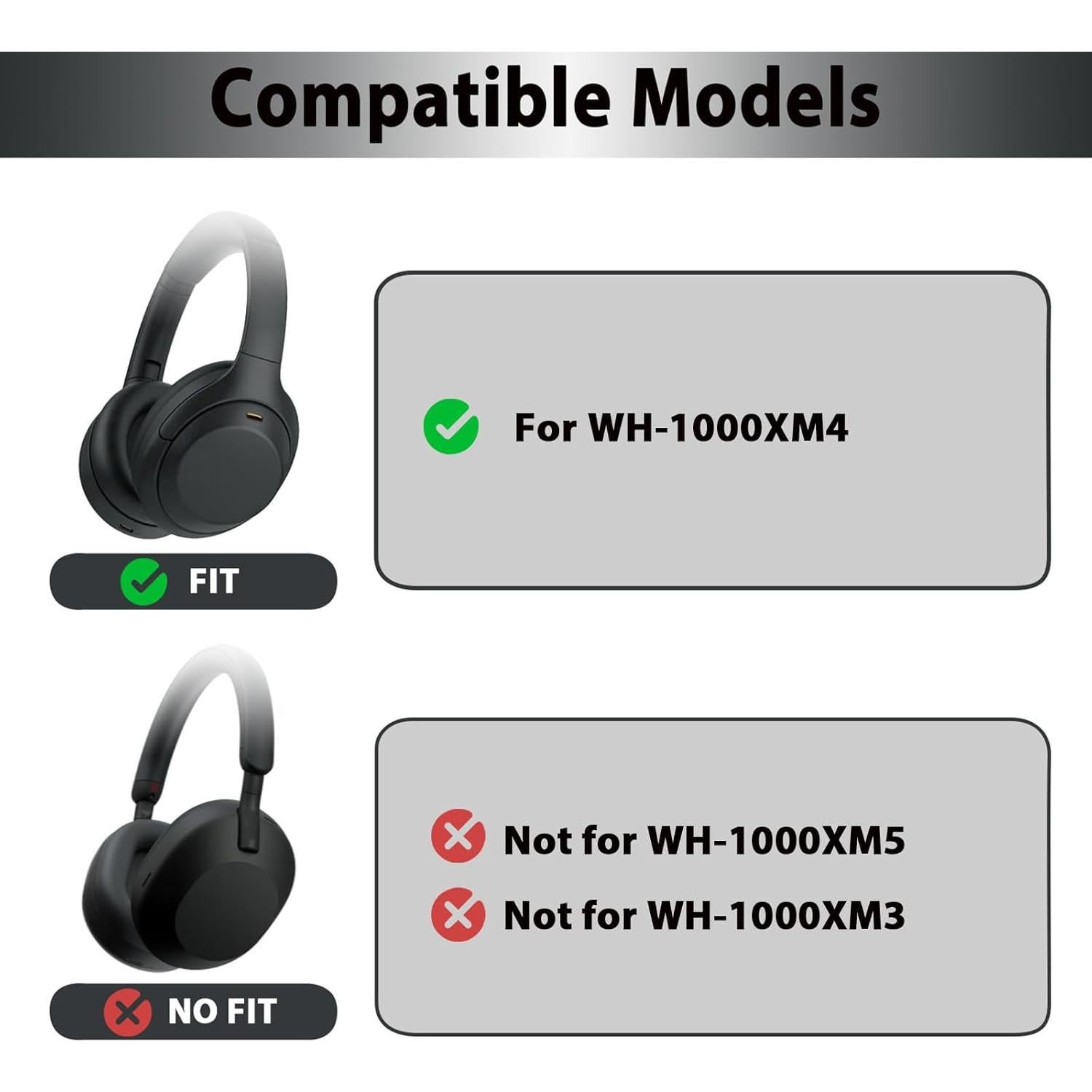 Cubiertas de silicona Adhiper para auriculares Sony WH-1000XM4 - Rosa