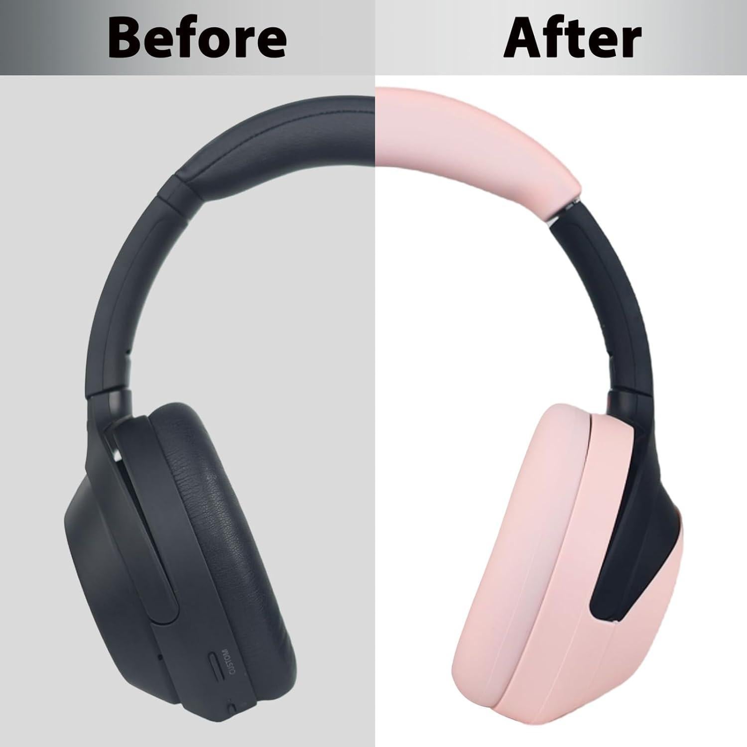 Cubiertas de silicona Adhiper para auriculares Sony WH-1000XM4 - Rosa