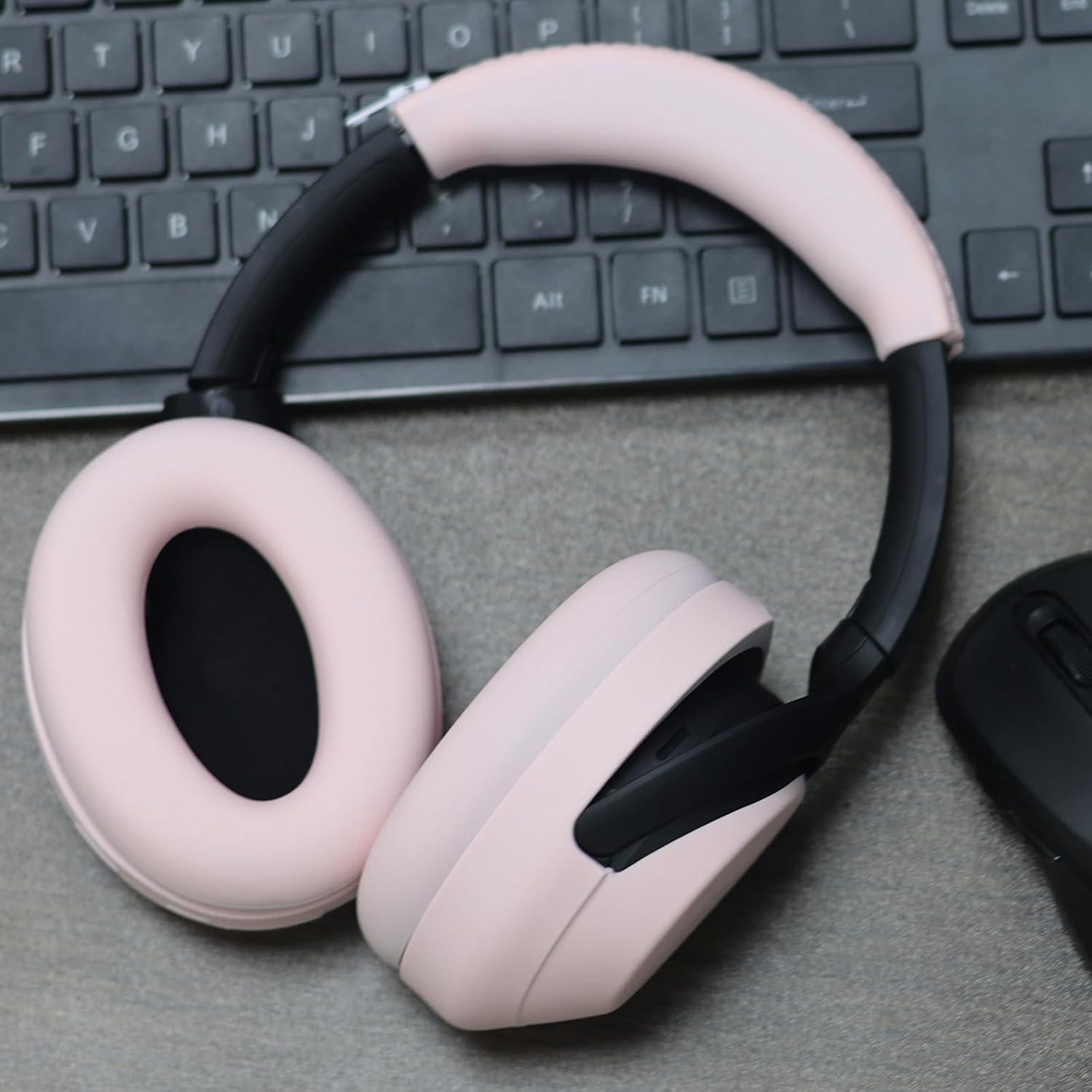 Cubiertas de silicona Adhiper para auriculares Sony WH-1000XM4 - Rosa
