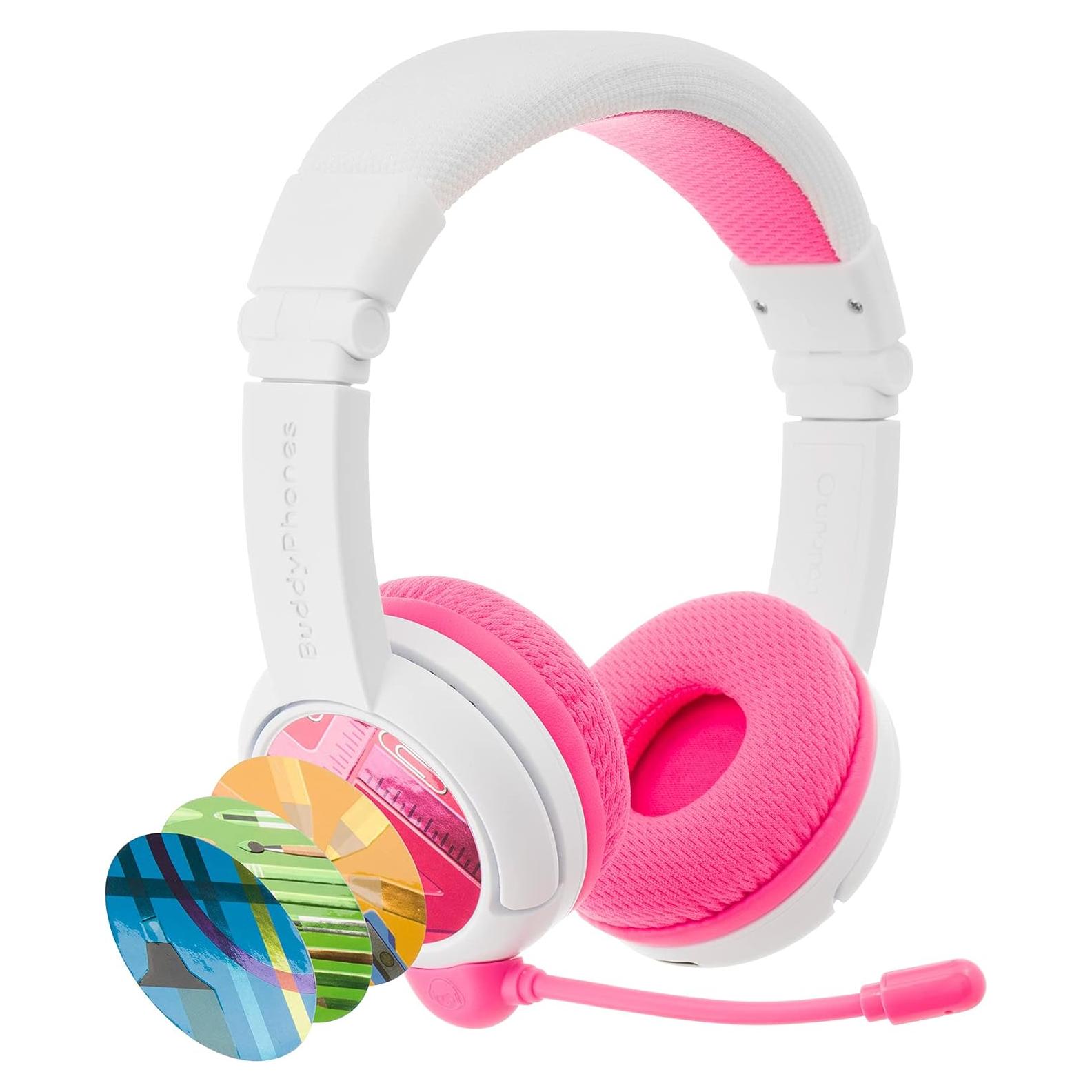 Auriculares Inalámbricos BuddyPhones School+ Rosa con Micrófono