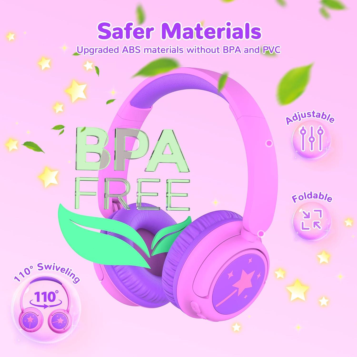 Auriculares Bluetooth iClever BTH22 para Niños 60H Rosa