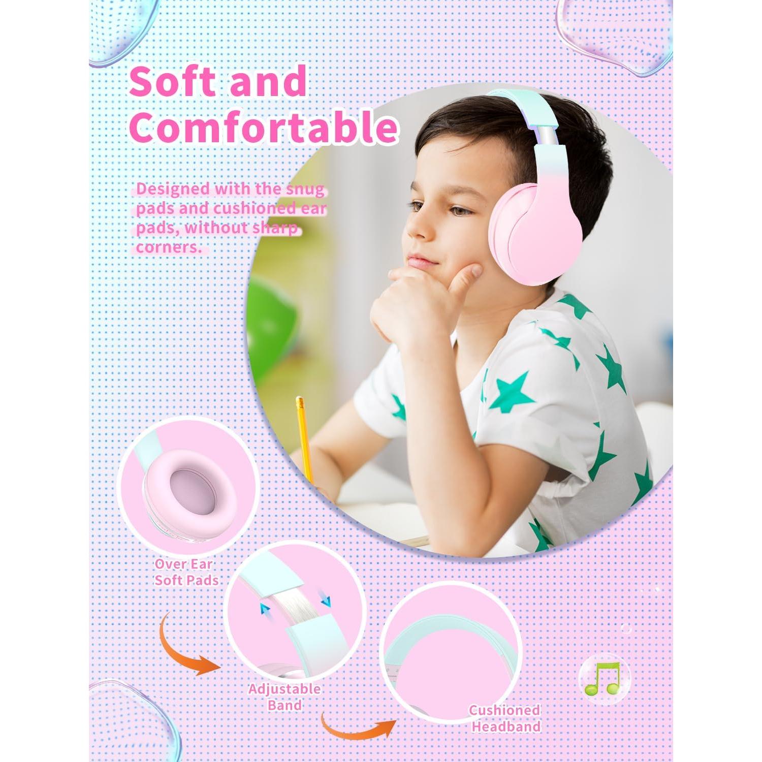 Auriculares Bluetooth DMJ-BT56 Rosa Plegables 10H Sonido Estéreo