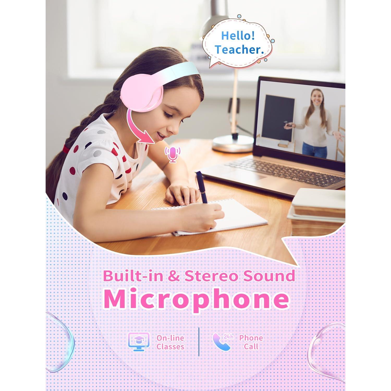 Auriculares Bluetooth DMJ-BT56 Rosa Plegables 10H Sonido Estéreo