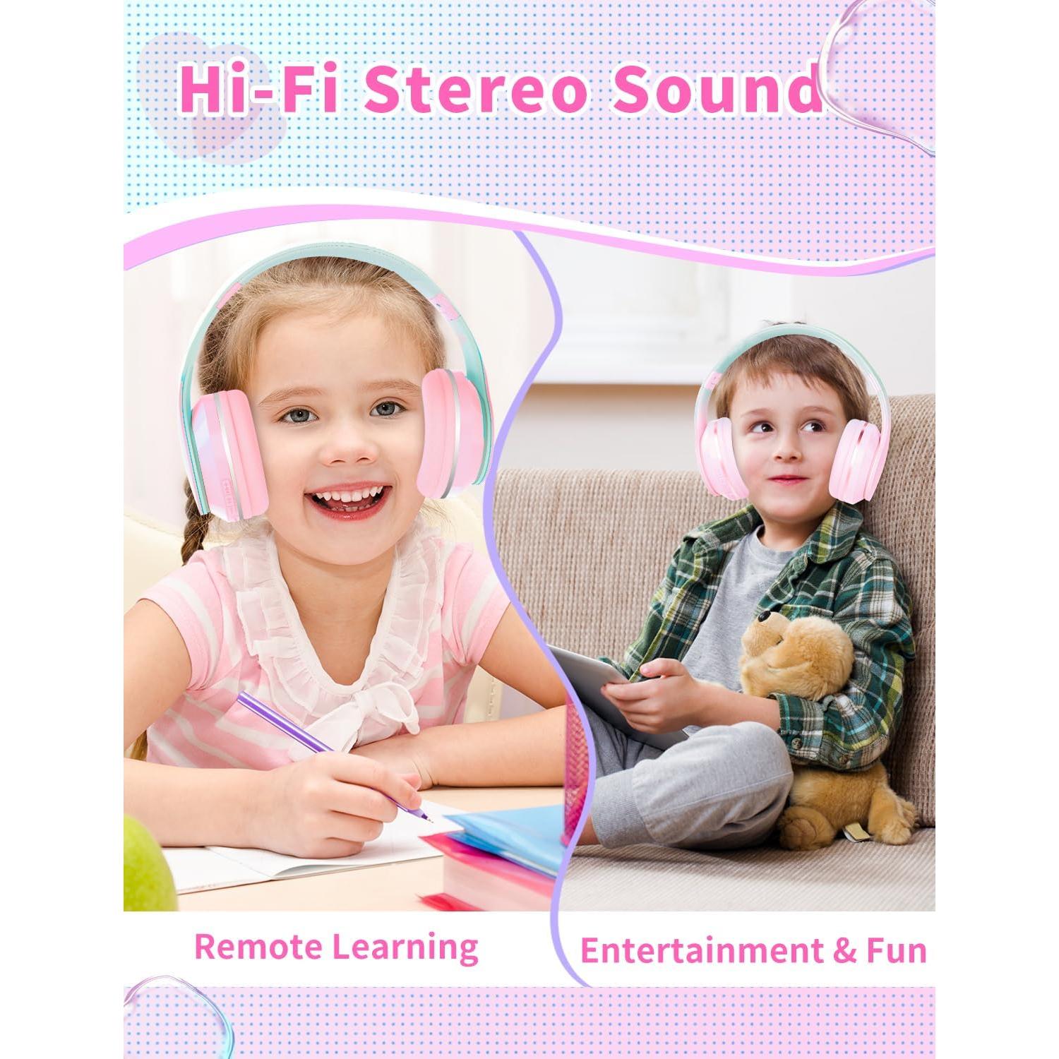 Auriculares Bluetooth DMJ-BT56 Rosa Plegables 10H Sonido Estéreo