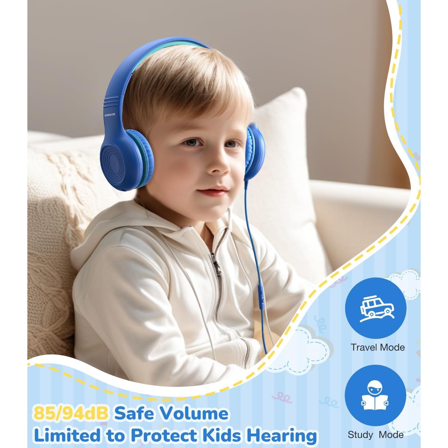 Auriculares USB Tipo C KONNAO para Niños con Micrófono 85dB