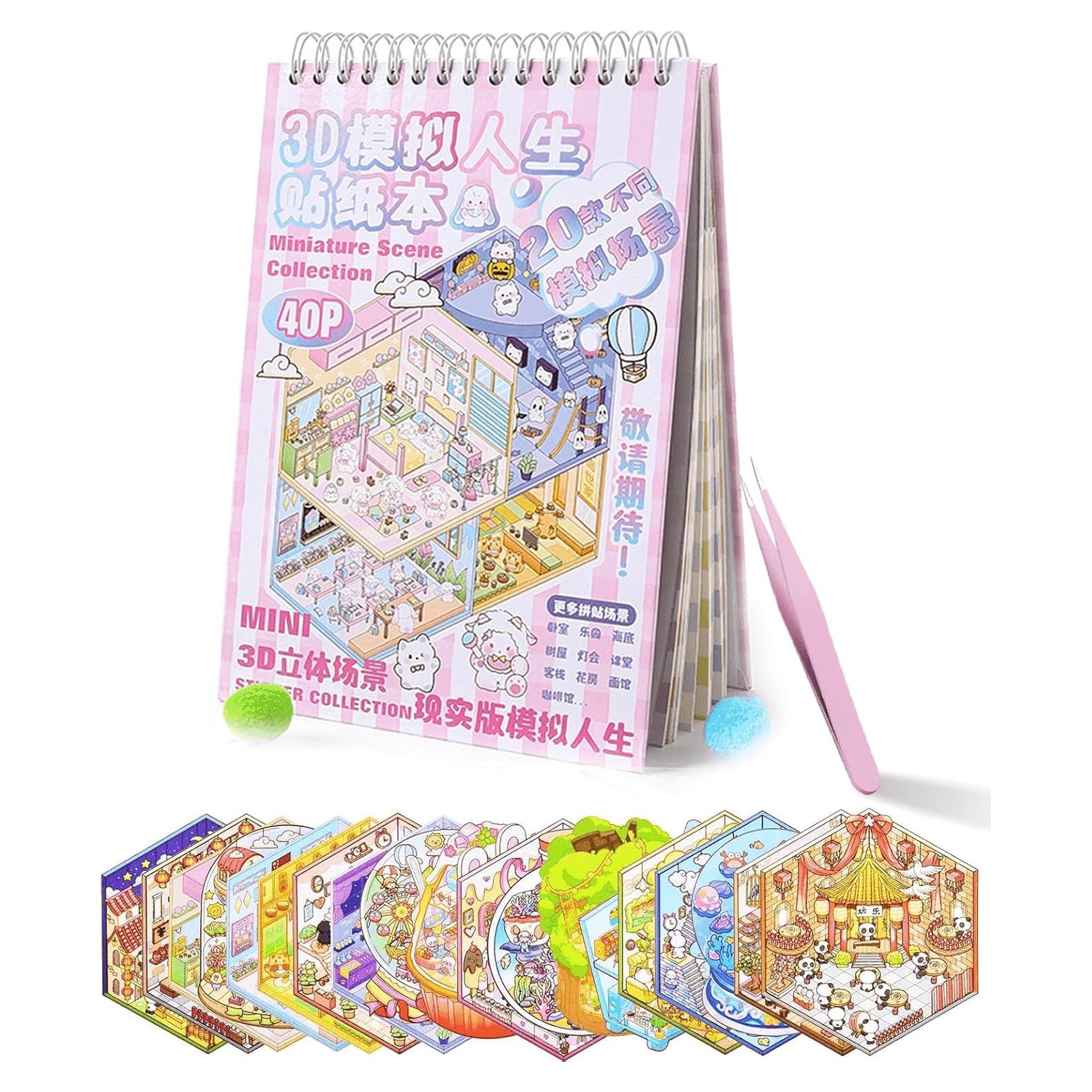 Libro de Pegatinas 3D Genérico 20 en 1 para Alivio de Estrés