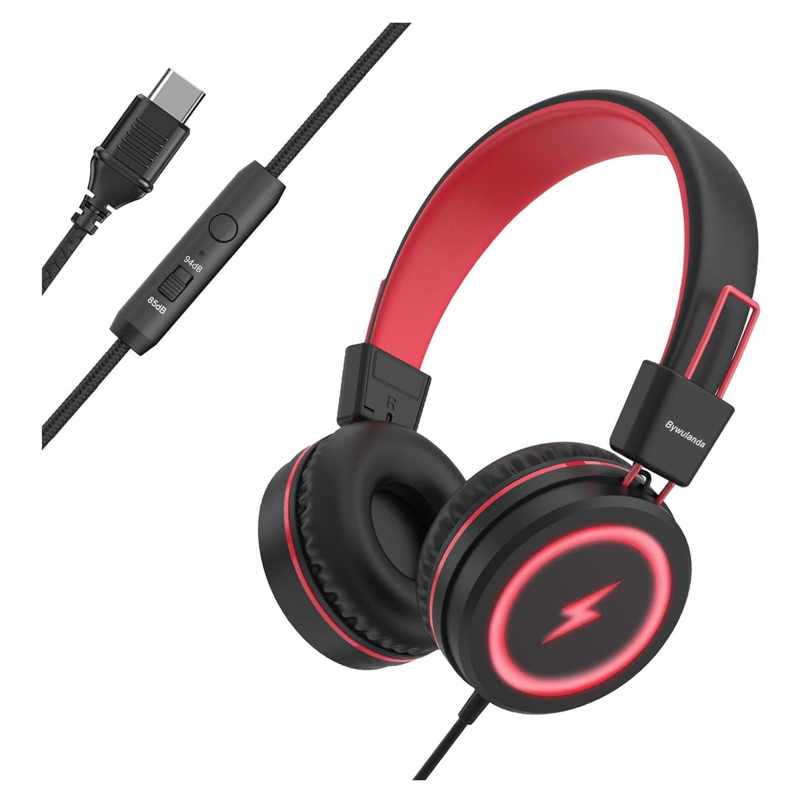 Auriculares para Niños Bywulanda USB Tipo C con Micrófono 85/94dB