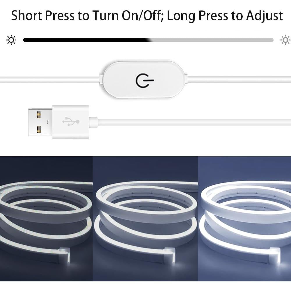 Luces de Cuerda LED Neón 1m XZKJ Blancas Dimmables USB
