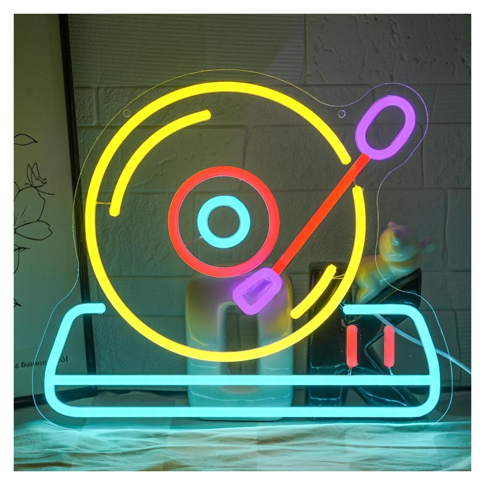 Letrero de Neón Musical Retro Gyaksjm 35x30 cm USB Colorido